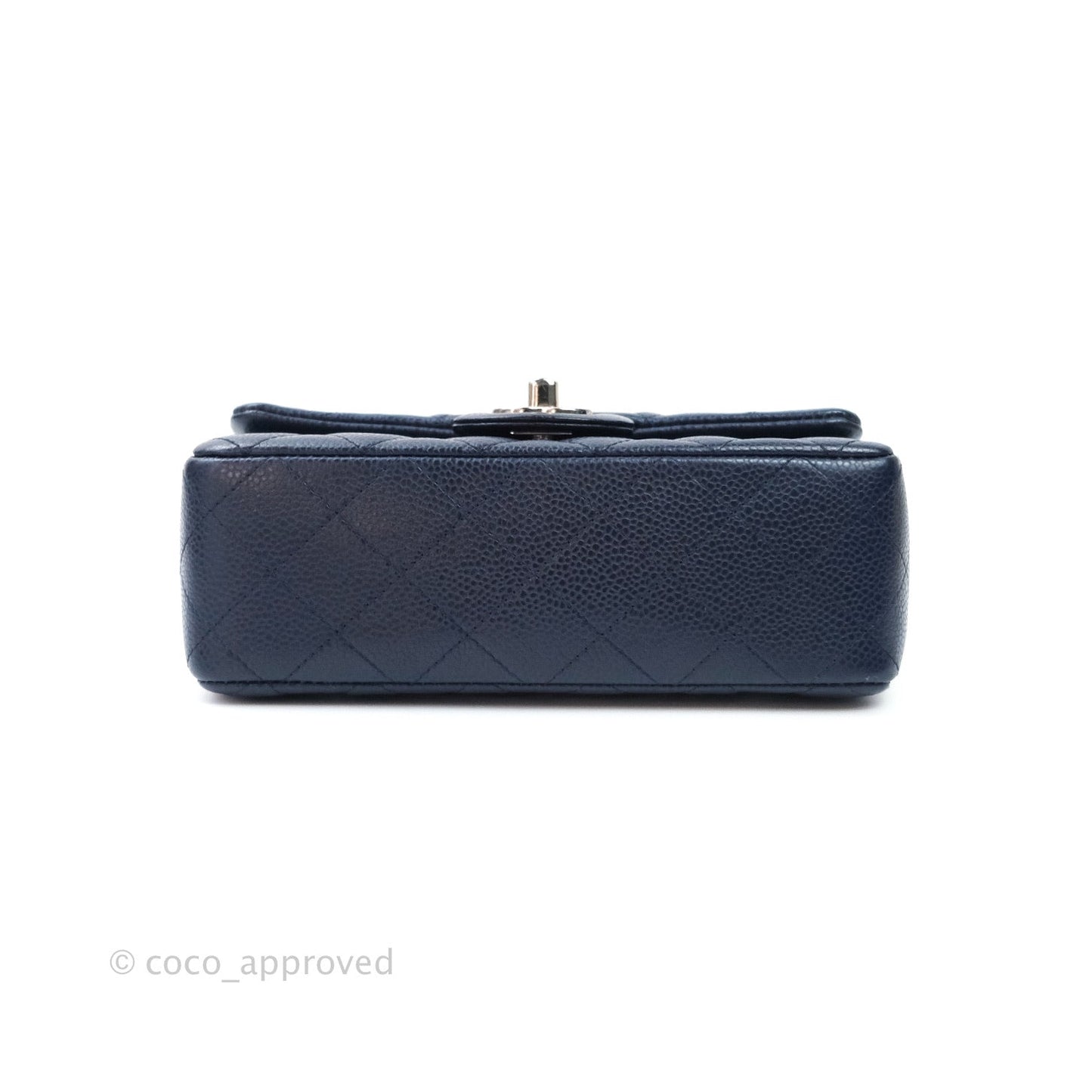Chanel Quilted Mini Rectangular Navy Caviar Silver Hardware