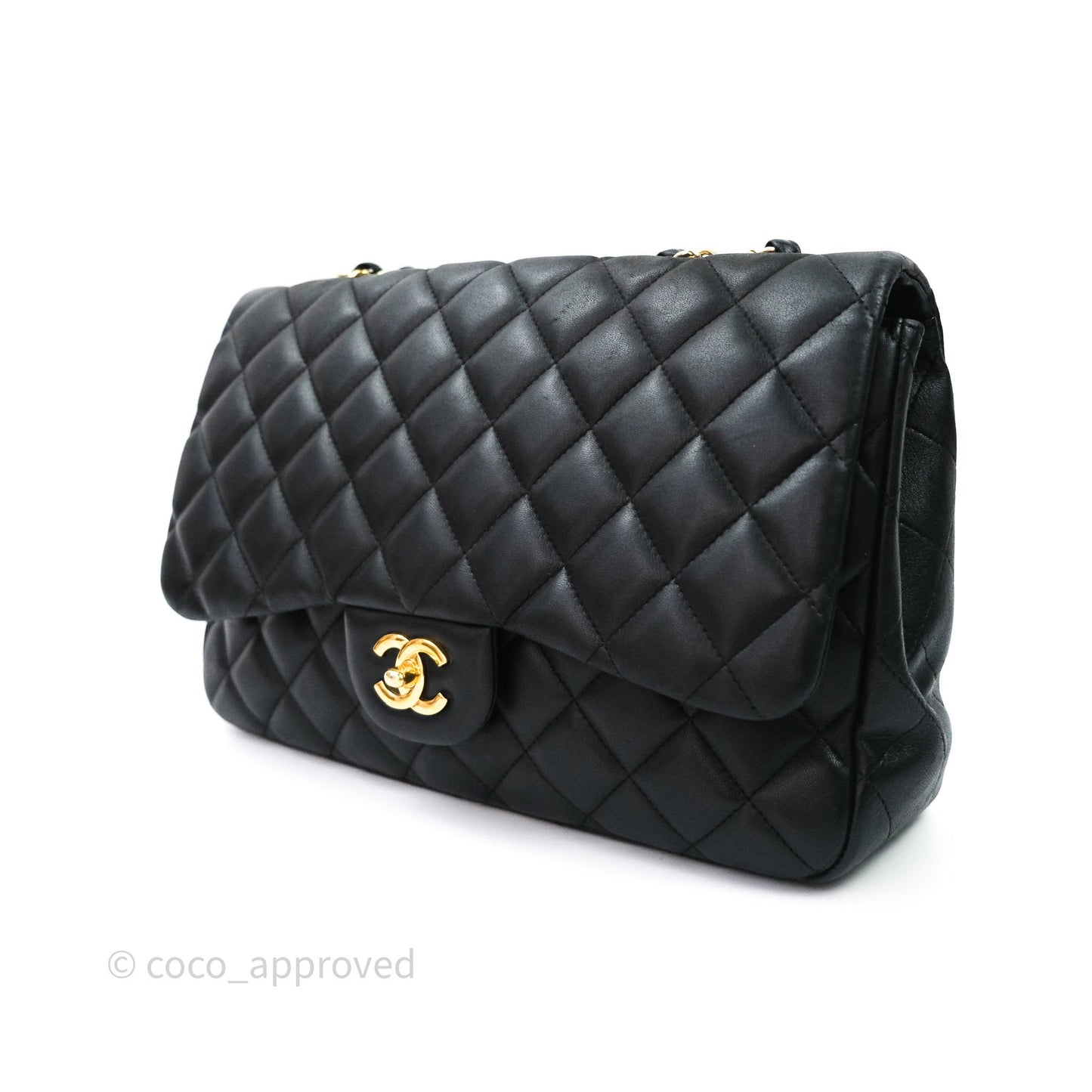 Chanel Jumbo Single Flap Black Lambskin Gold Hardware⁣⁣