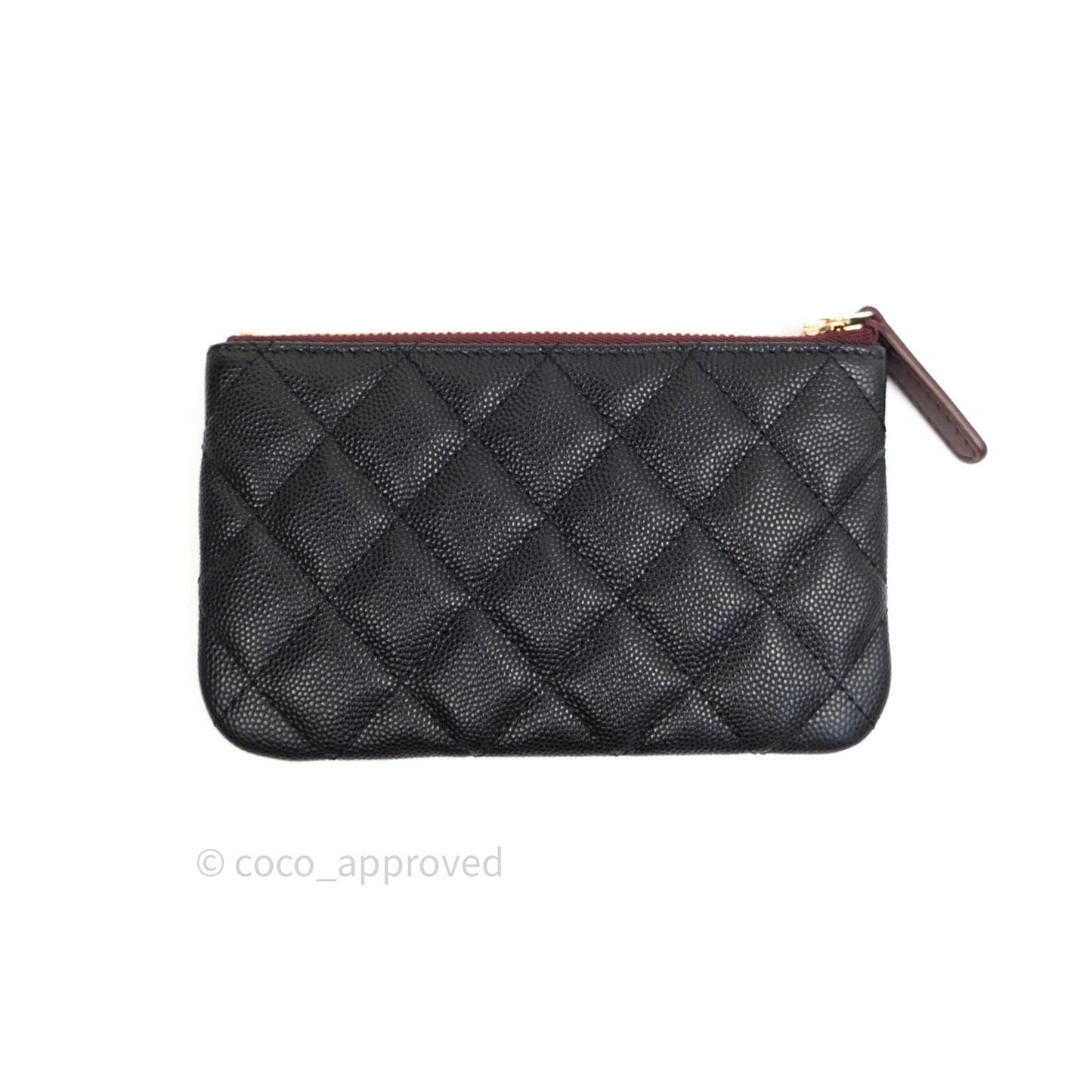 Chanel Quilted Mini O Case Black Caviar Gold Hardware