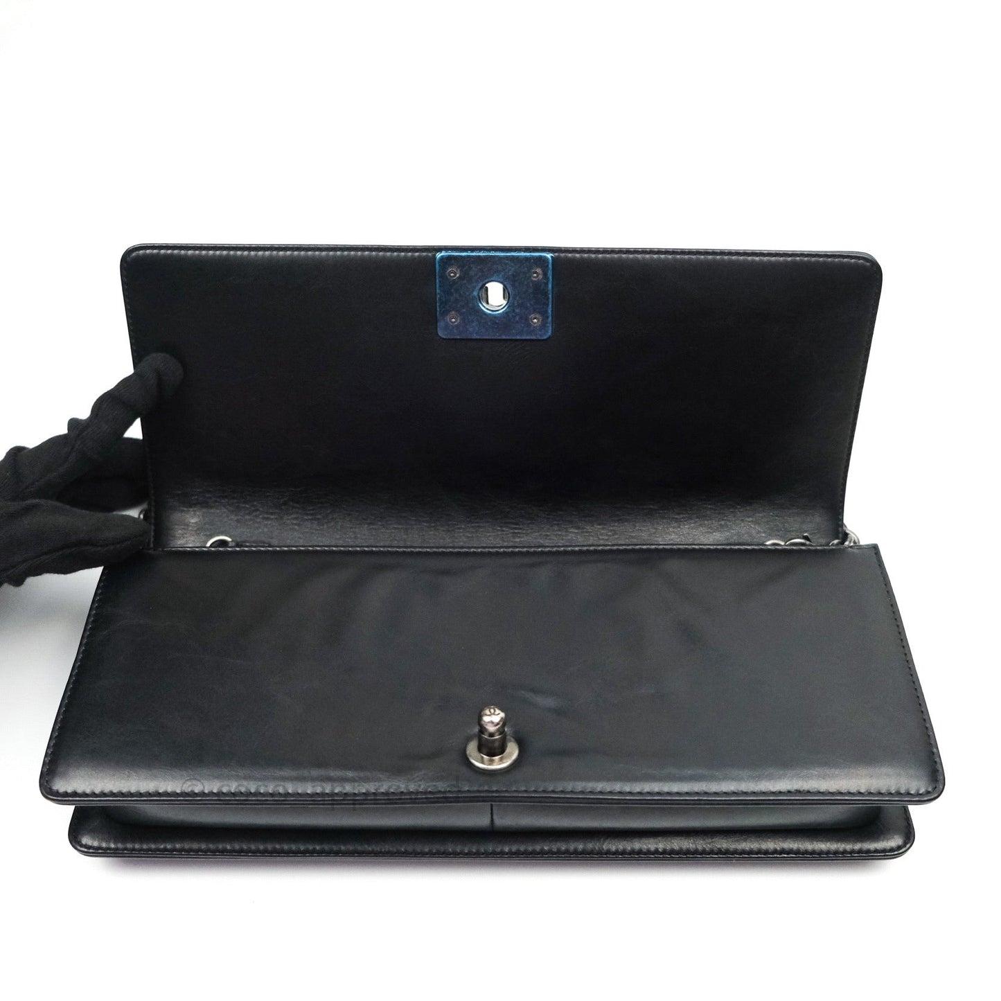 Chanel Quilted Boy Convertible Clutch Flap Black Calfskin With Chain