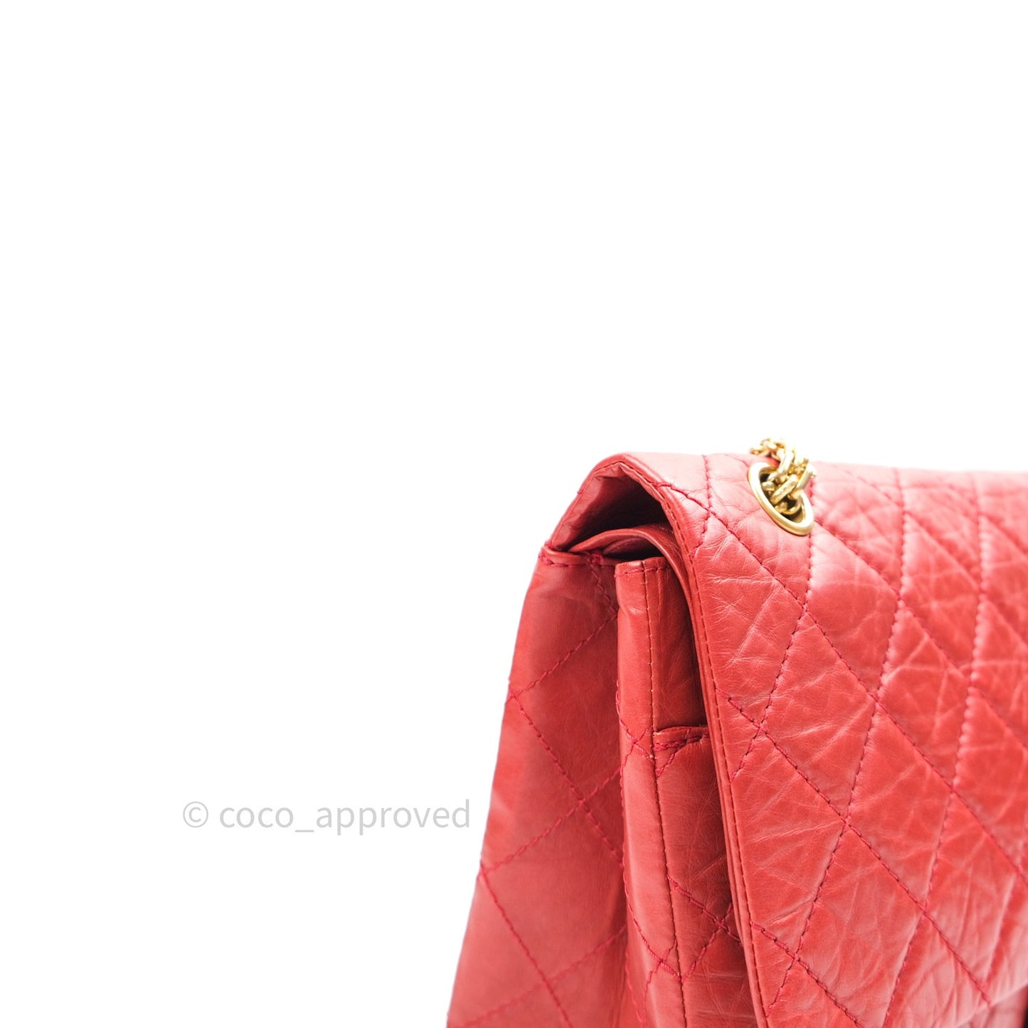 Chanel Reissue Quilted Aged Calfskin Coral Red Ruthenium Hardware 227