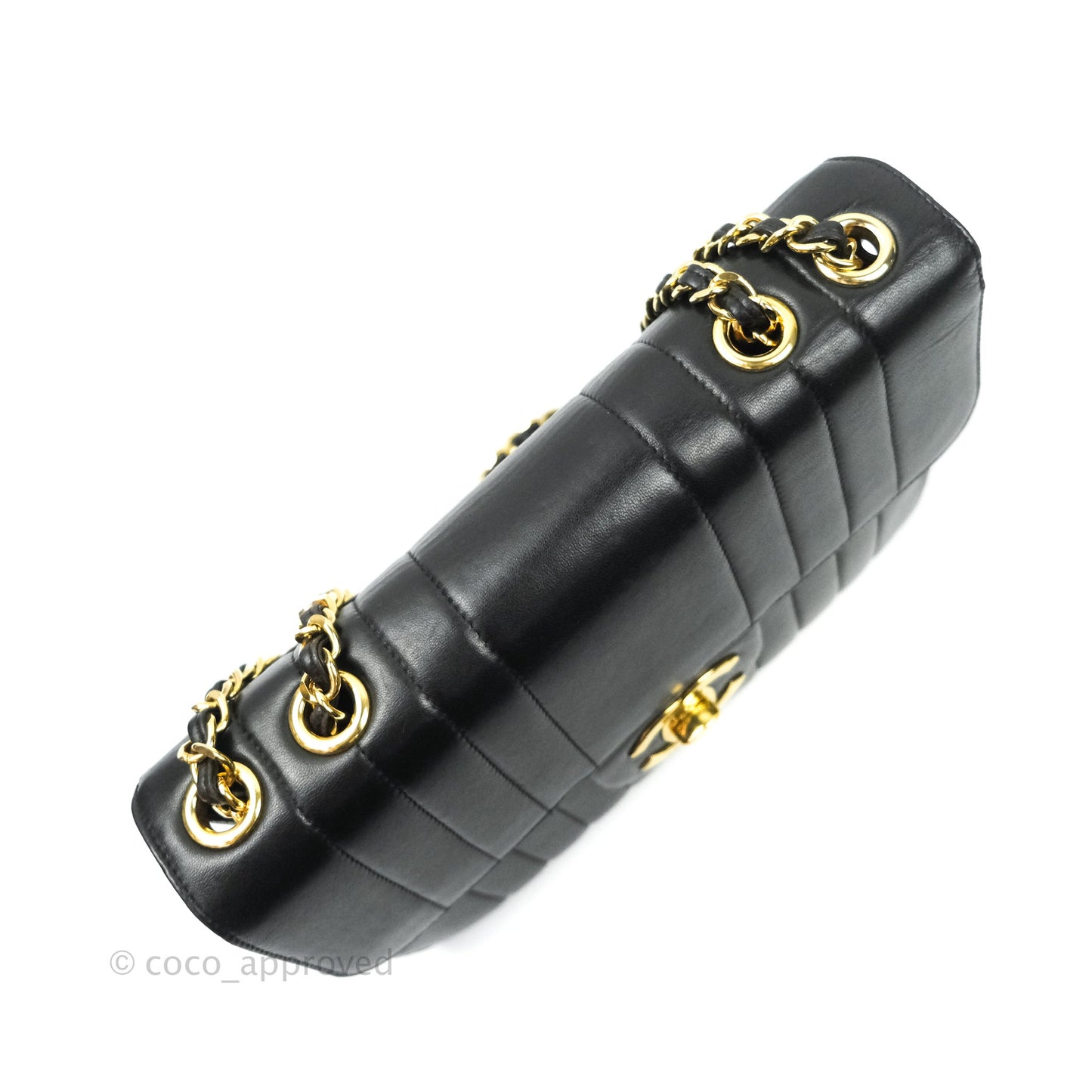 Chanel Vintage CC Chain Flap Bag Vertical Quilt Lambskin Maxi Gold Hardware