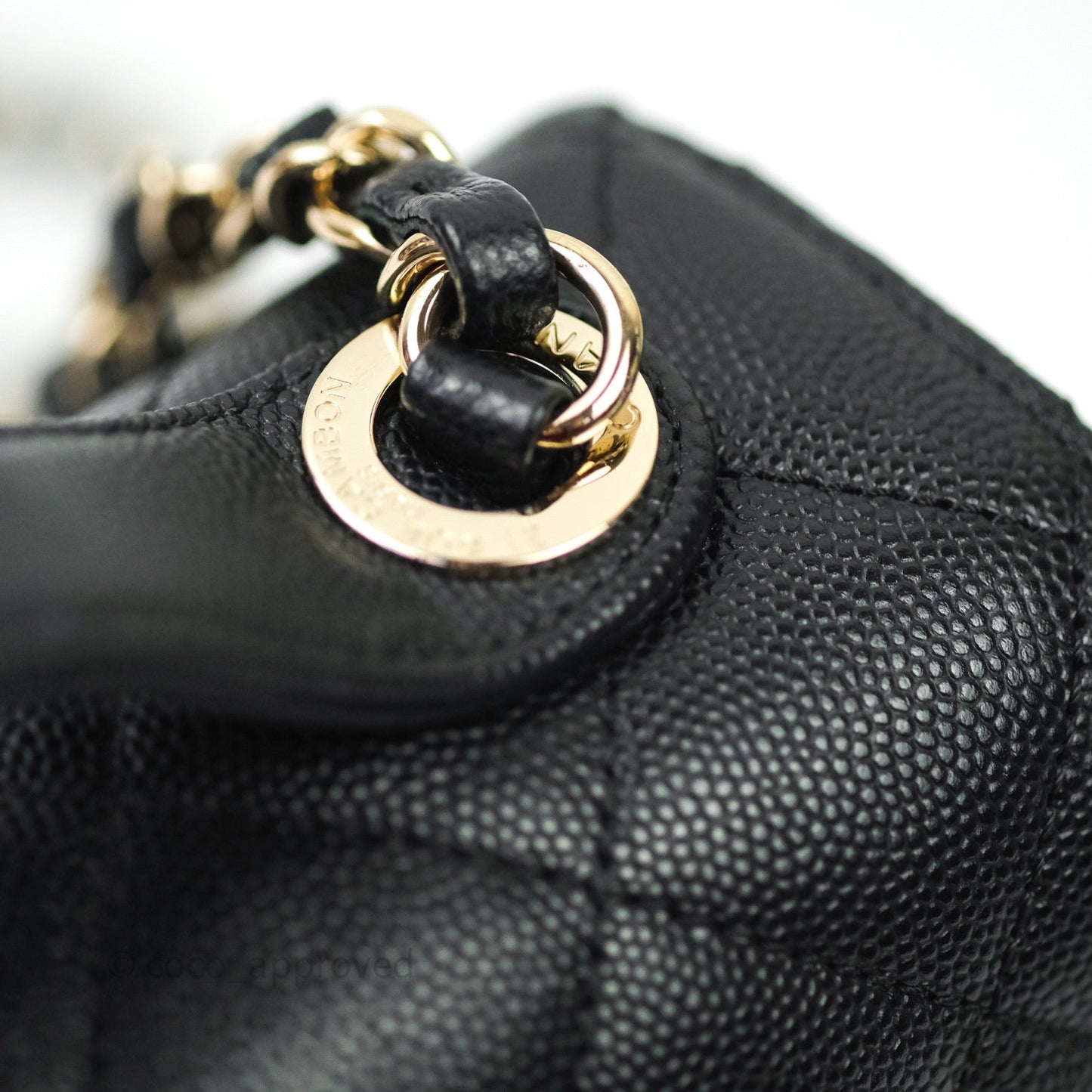 Chanel Quilted Medium Business Affinity Flap Black Caviar Light Gold Hardware