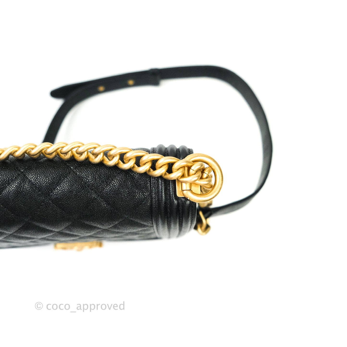 Chanel Quilted North South Boy Flap Black Caviar Gold Hardware