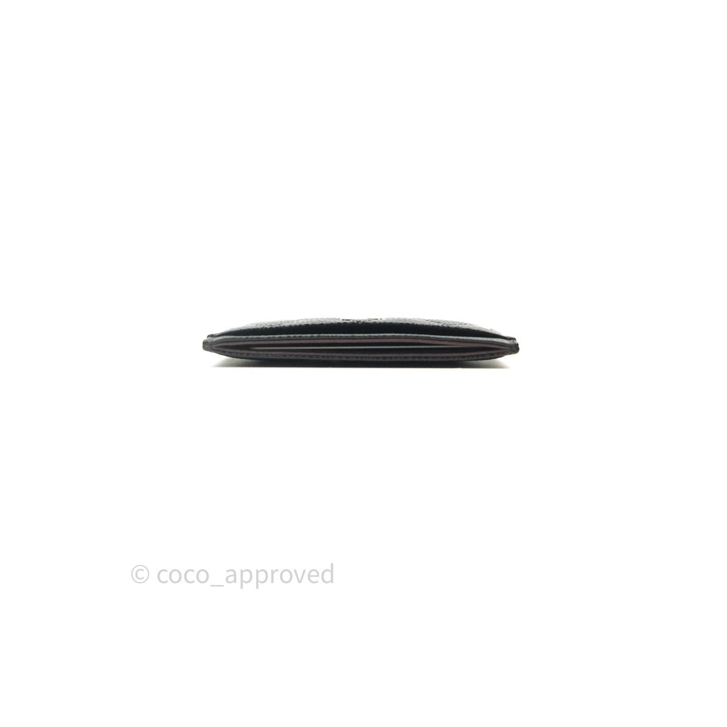 Chanel Black Classic Caviar Flat Card Holder Silver Hardware