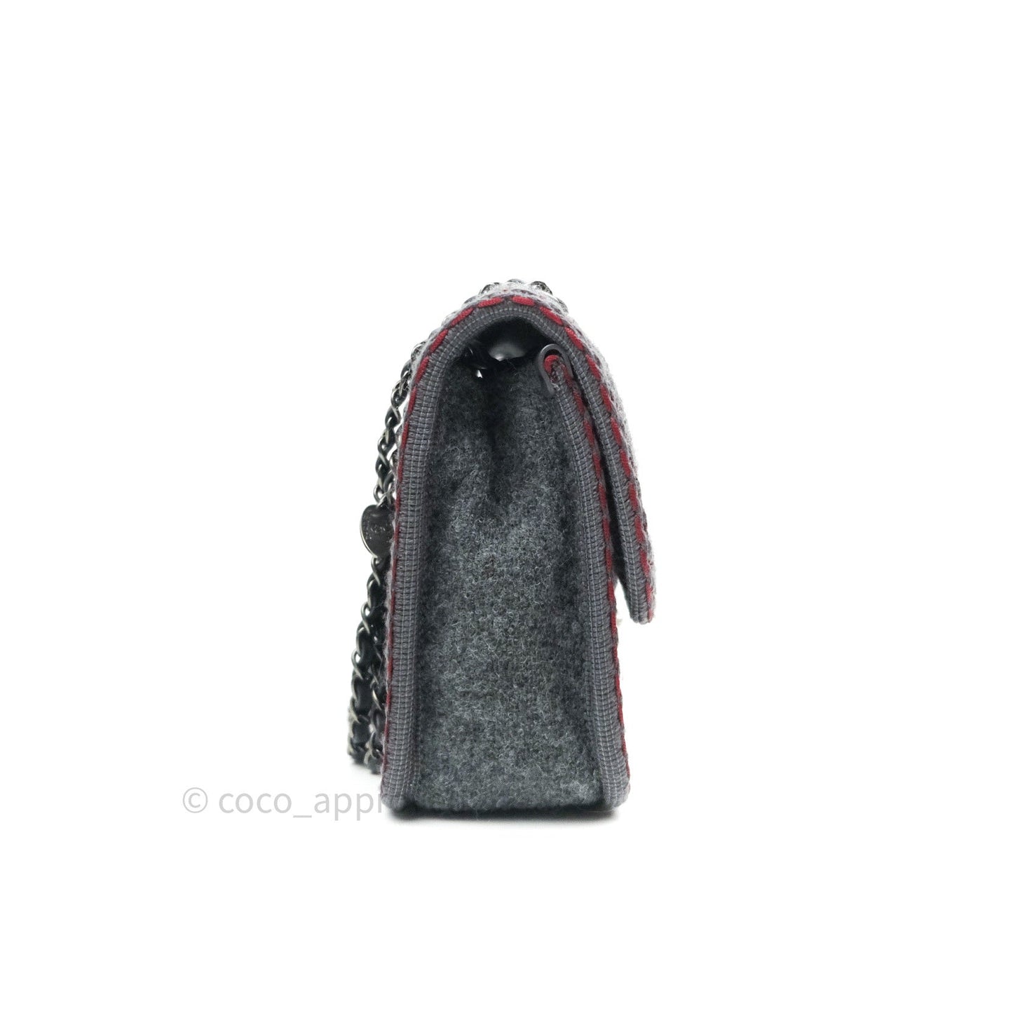 Chanel Jumbo Wool Flap Bag with Braid And Edelweiss in Grey