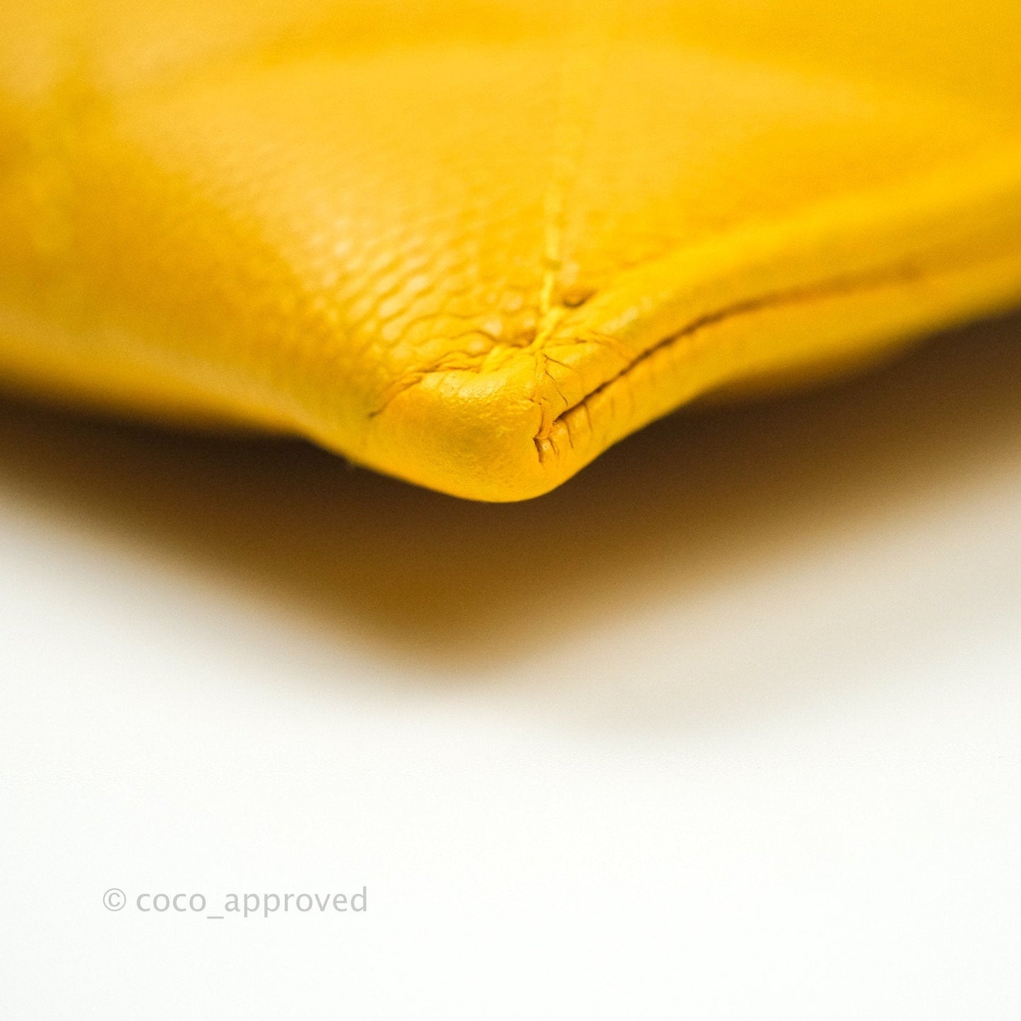 Chanel O Case Phone Case Pouch Card Holder Yellow Caviar Gold Hardware