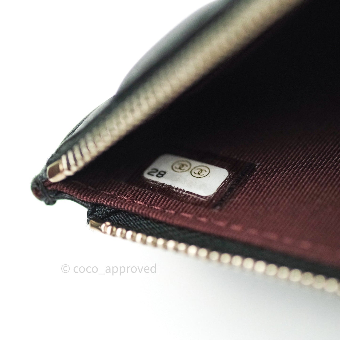 Chanel O Case Phone Case Pouch Card Holder Black Lambskin Silver Hardware