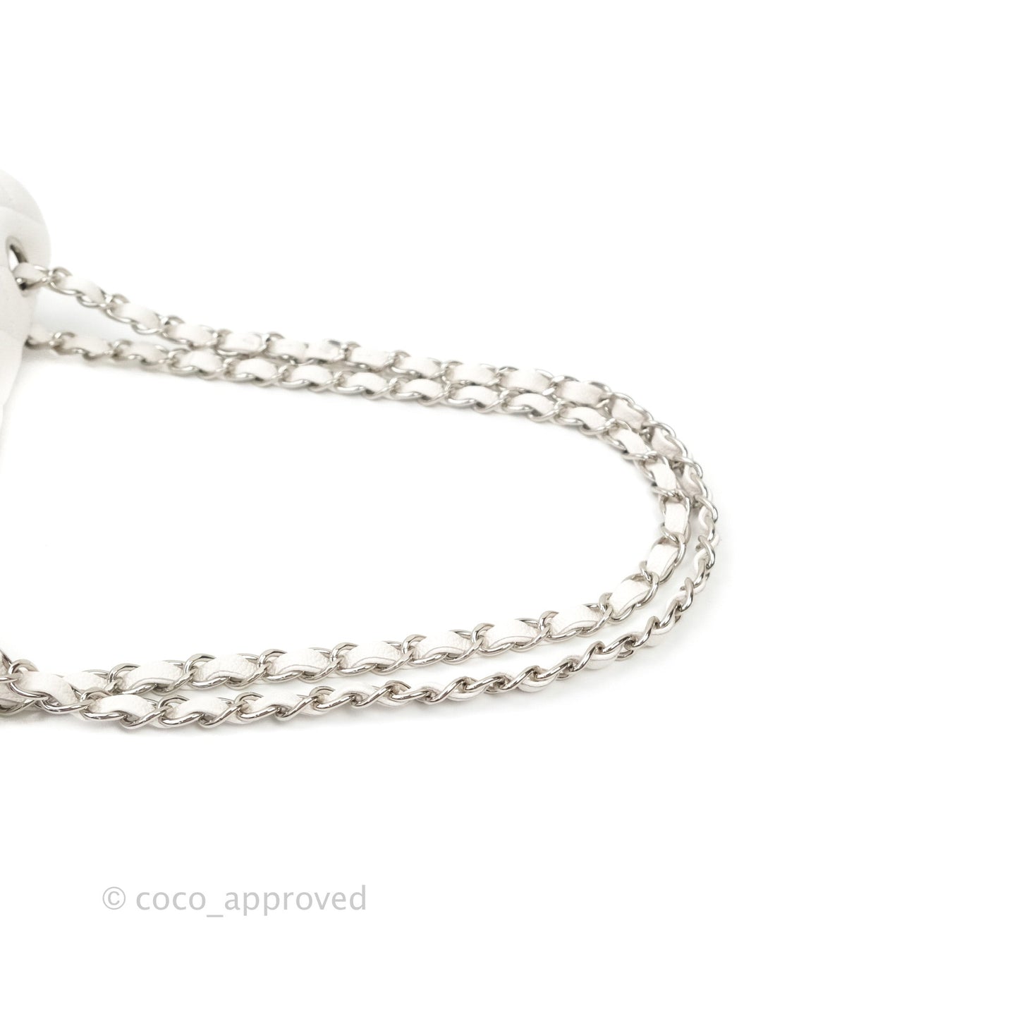 Chanel Classic Small S/M Flap White Caviar Silver Hardware