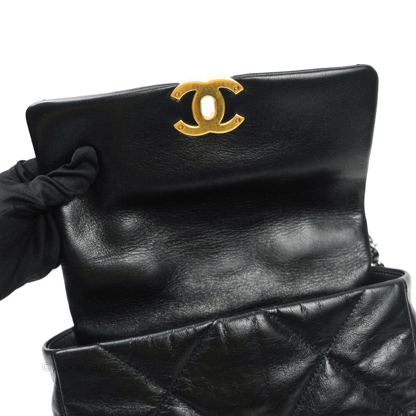 Chanel 19 Small Black Goatskin Mixed Hardware