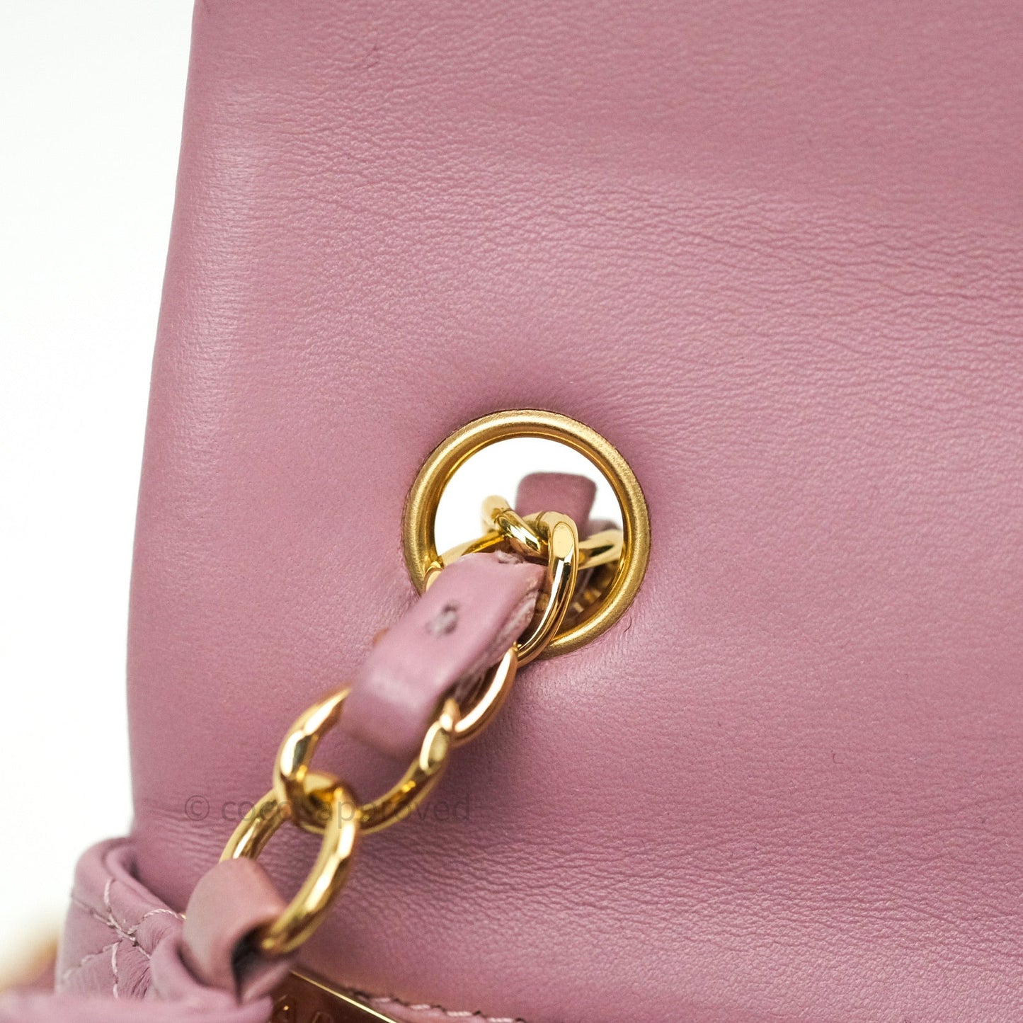 Chanel Quilted Mini Rectangular Pink Lambskin Gold Hardware