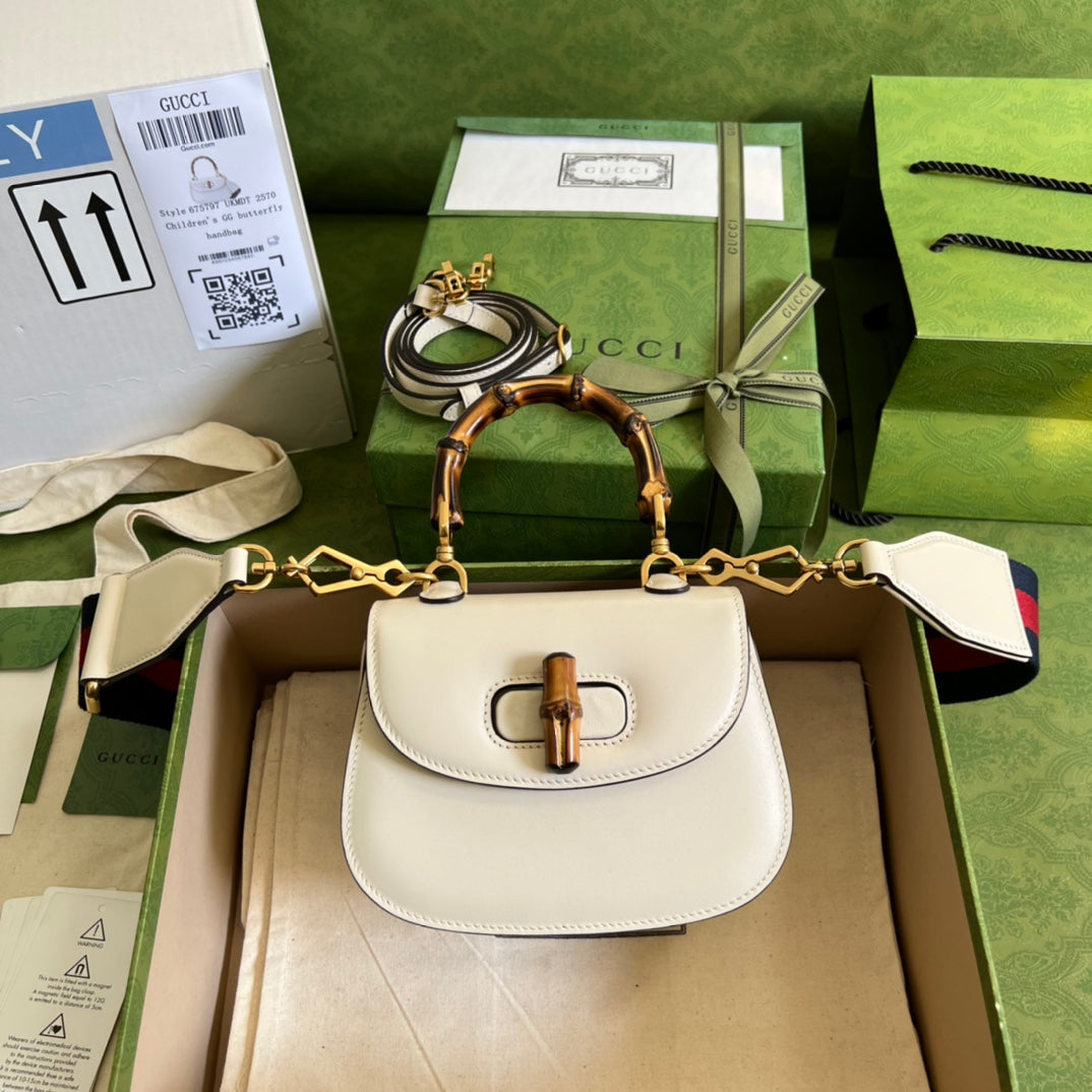 Luxury Gucci Small Top Handle Bag With Bamboo