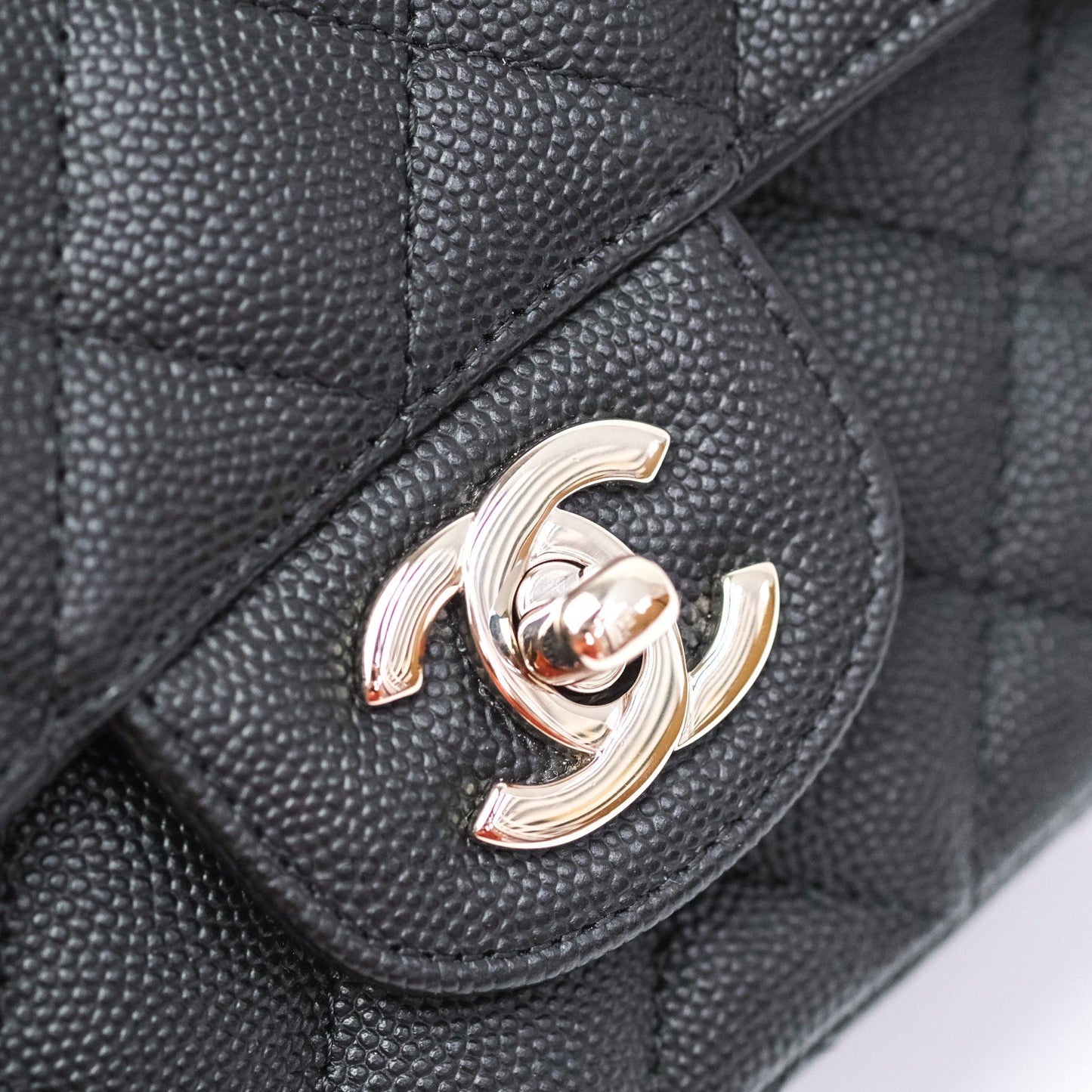 Chanel Quilted Mini Rectangular Black Caviar Silver Hardware 18CC