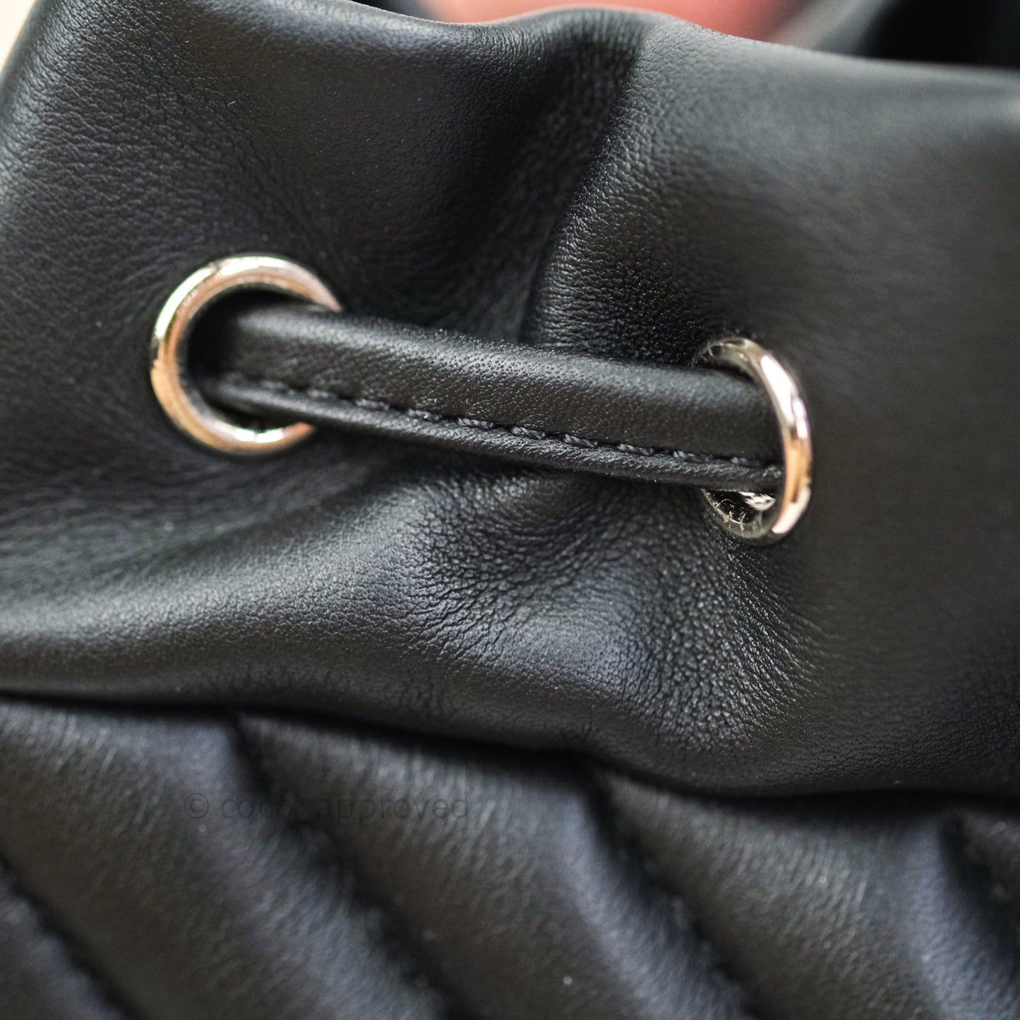 Chanel Calfskin Chevron Small Urban Spirit Backpack Black Silver Hardware