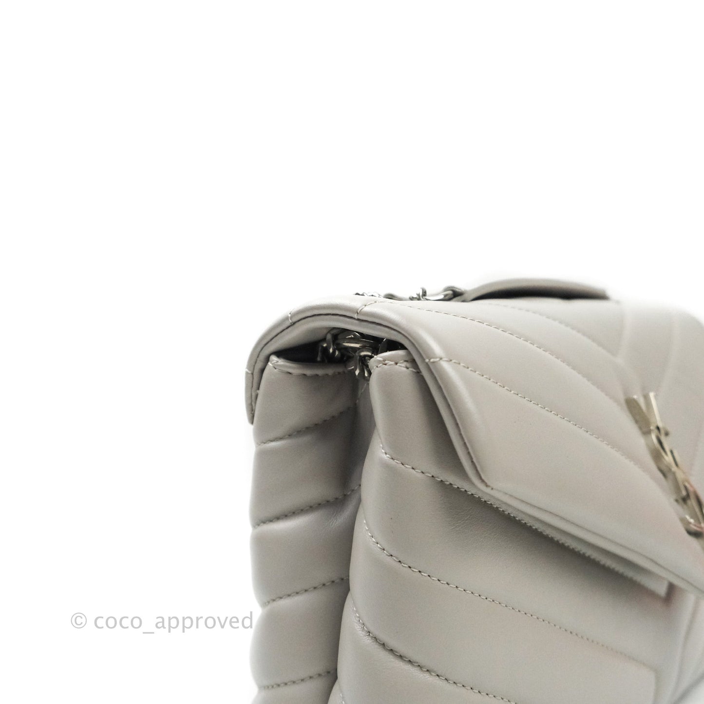 Saint Laurent Loulou Small Bag Light Grey Silver Hardware