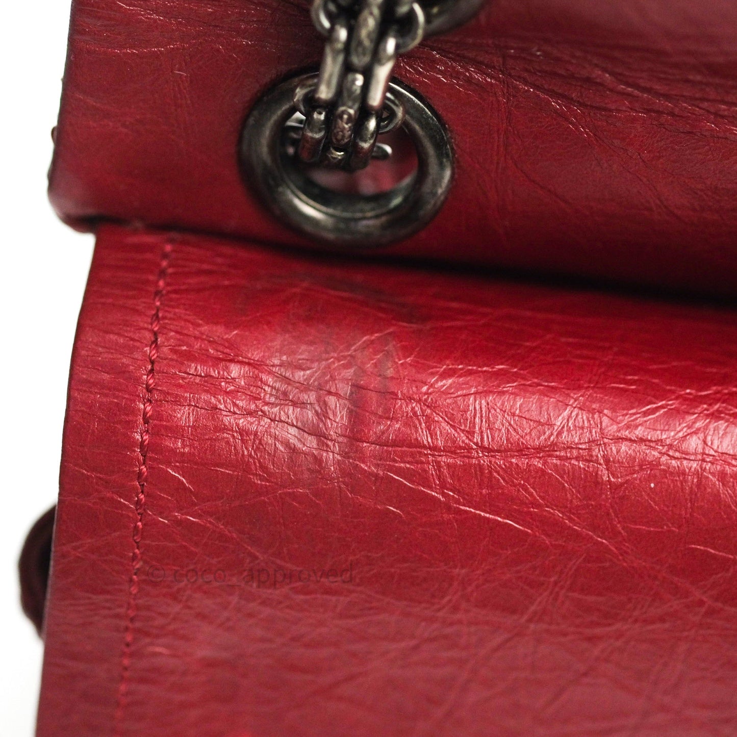 Chanel Mini Reissue 224 Dark Red Aged Calfskin Ruthenium Hardware
