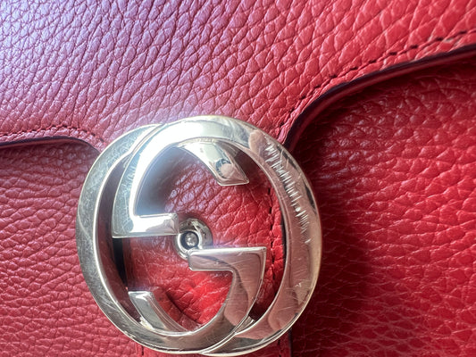 Luxury Gucci Interlocking GG Red Small Shoulder Bag