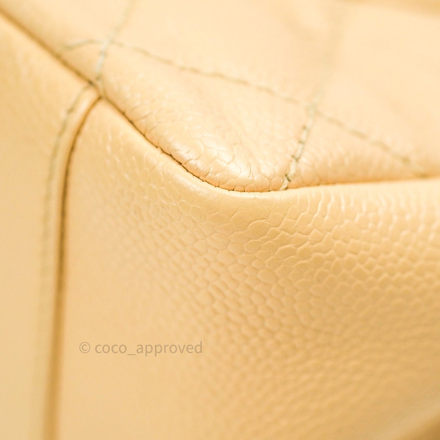 Chanel GST Beige Caviar Silver Hardware