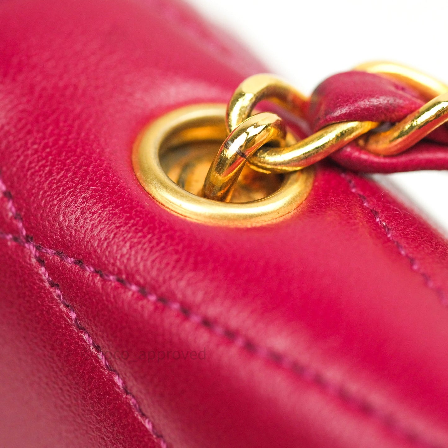Chanel Vintage Dark Red Pink Lambskin 24K Gold Hardware