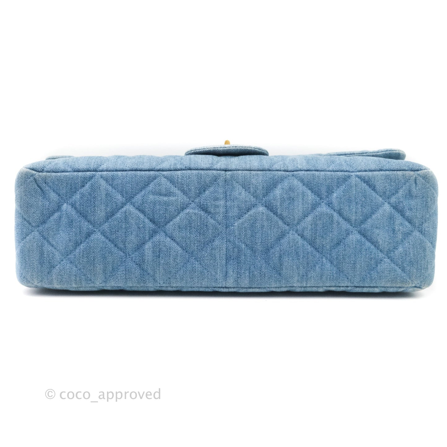 Chanel Quilted 2.55 Reissue 227 Double Flap Denim Gold Hardware