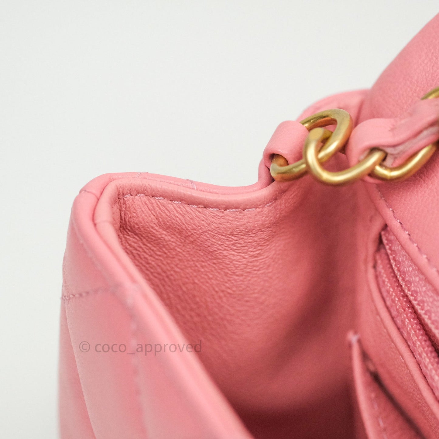 Chanel Quilted Mini Rectangular Pink Lambskin Gold Hardware