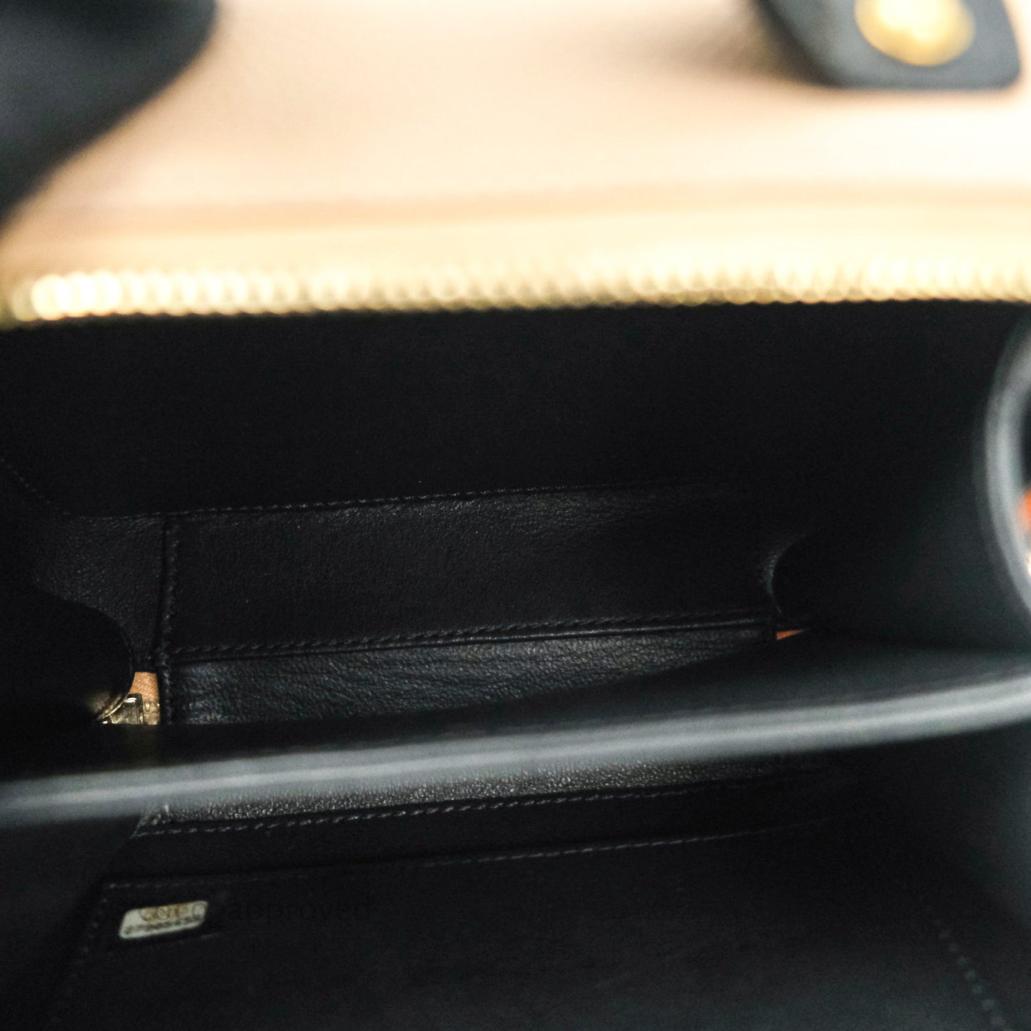 Chanel Quilted Small CC Filigree Vanity Case Beige Black Caviar