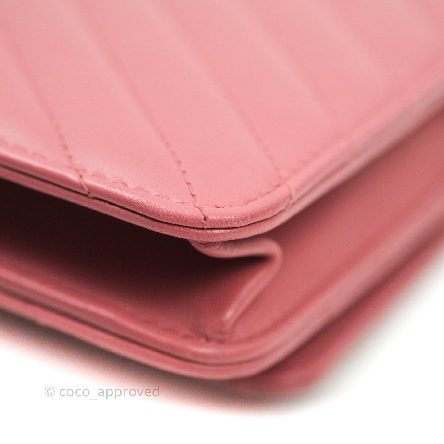 Chanel Trendy CC WOC Wallet on Chain Chevron Pink Lambskin Gold Hardware