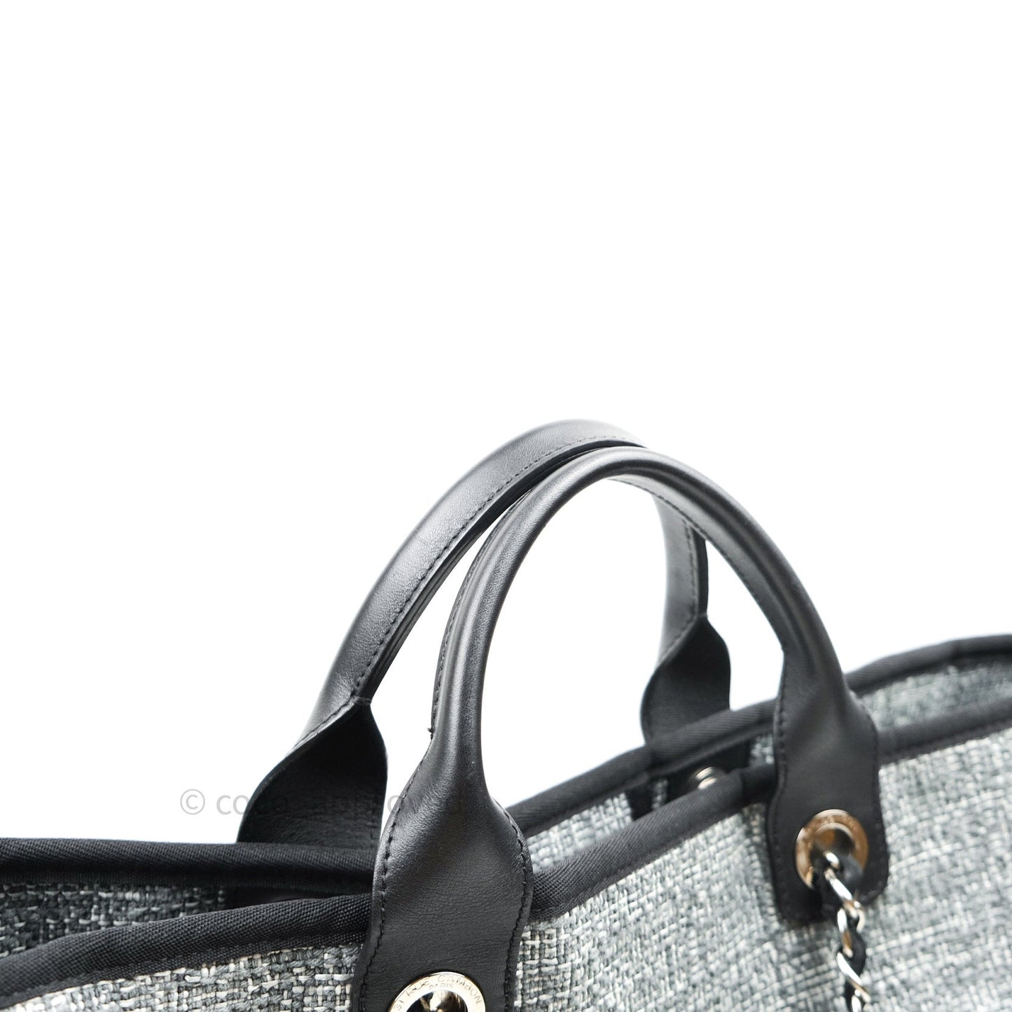 Chanel Large Deauville Charcoal Grey Canvas