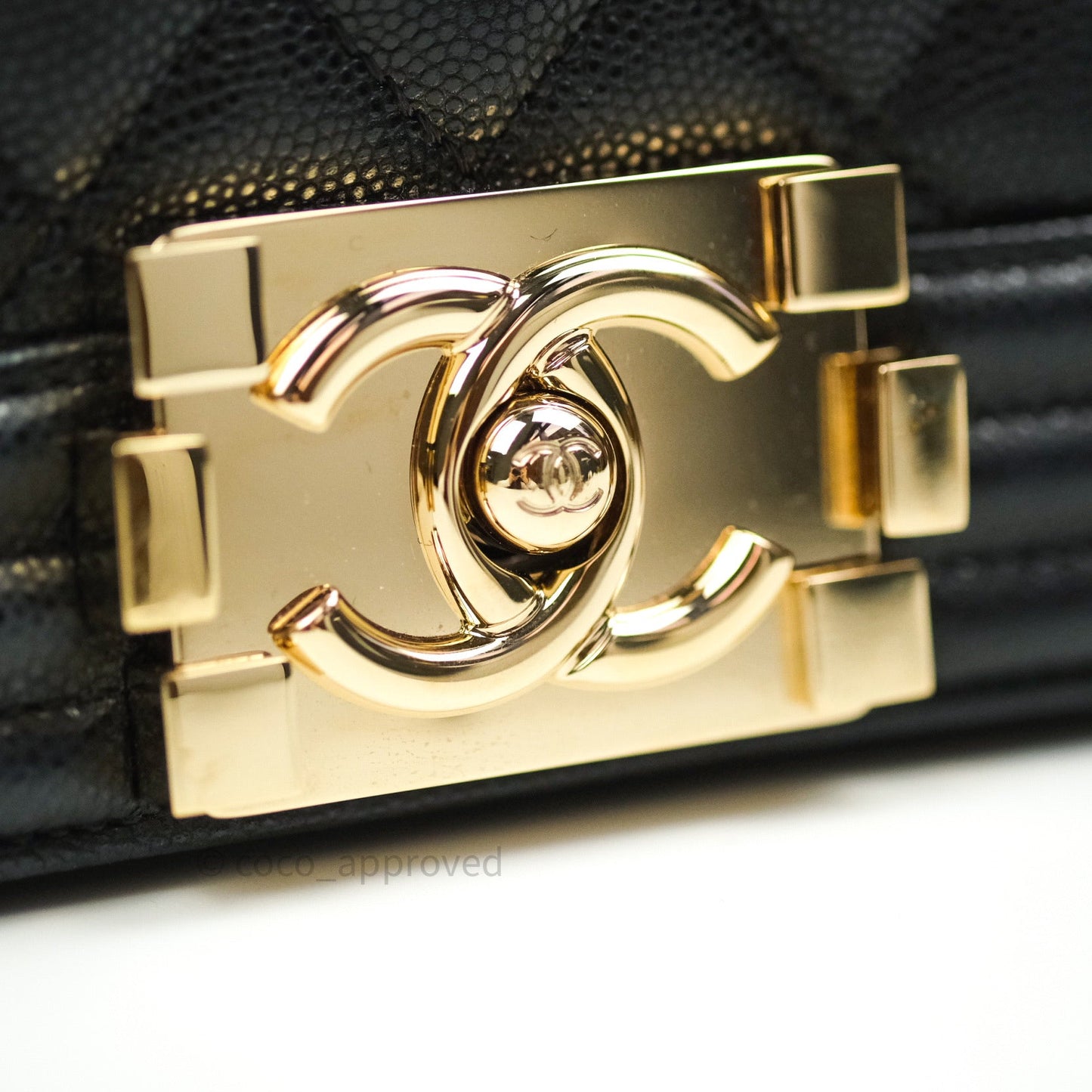 Chanel Quilted Medium Boy Flap Black Caviar Gold Hardware