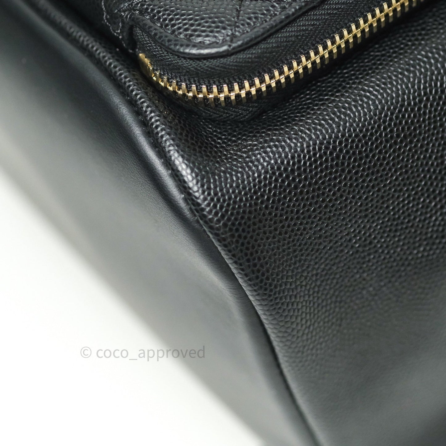 Chanel Quilted Business Affinity Backpack Black Caviar Light Gold Hardware
