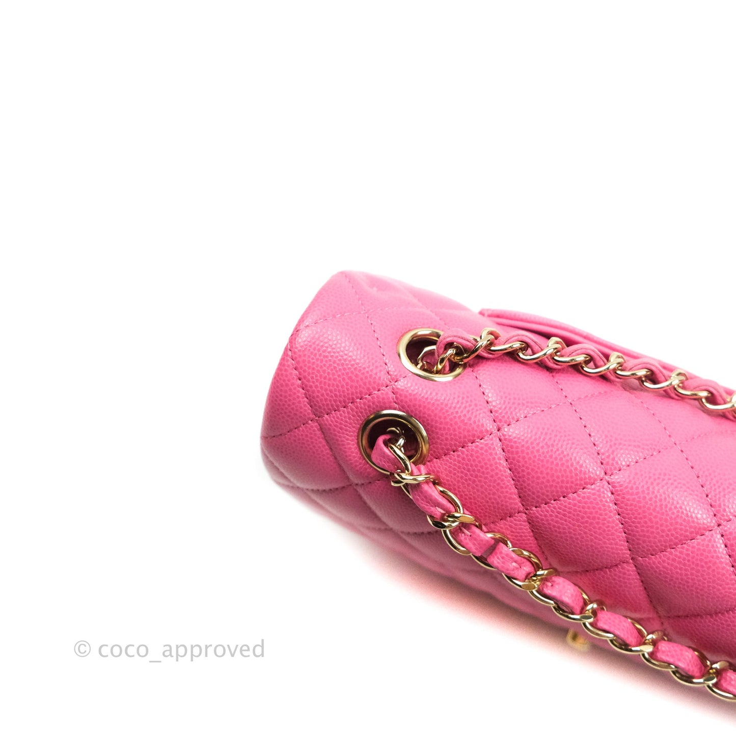 Chanel Classic M/L Medium Double Flap Bag Pink Caviar Gold Hardware 19C