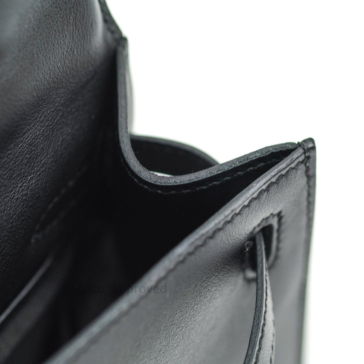 Hermès Kelly Pochette Clutch Black Swift Palladium Hardware