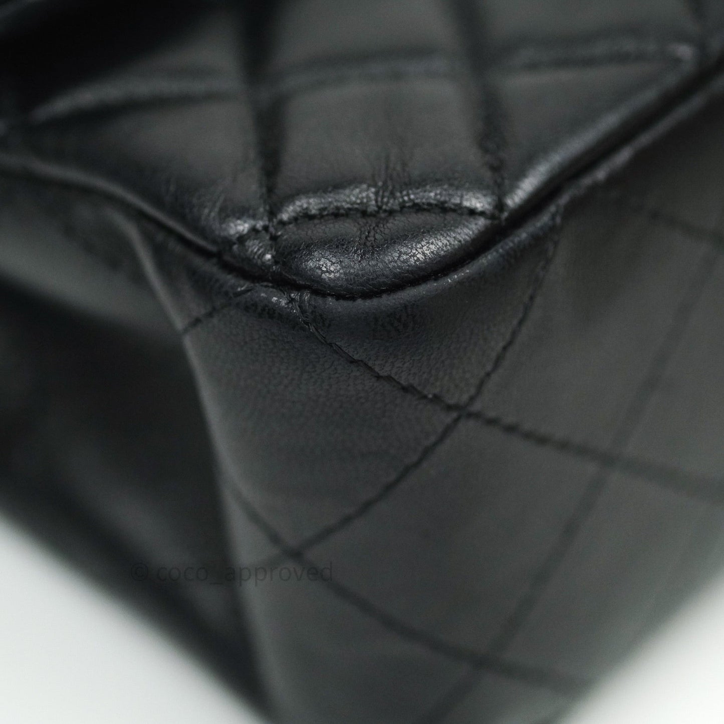 Chanel Quilted Mini Rectangular Black Lambskin Gold Hardware