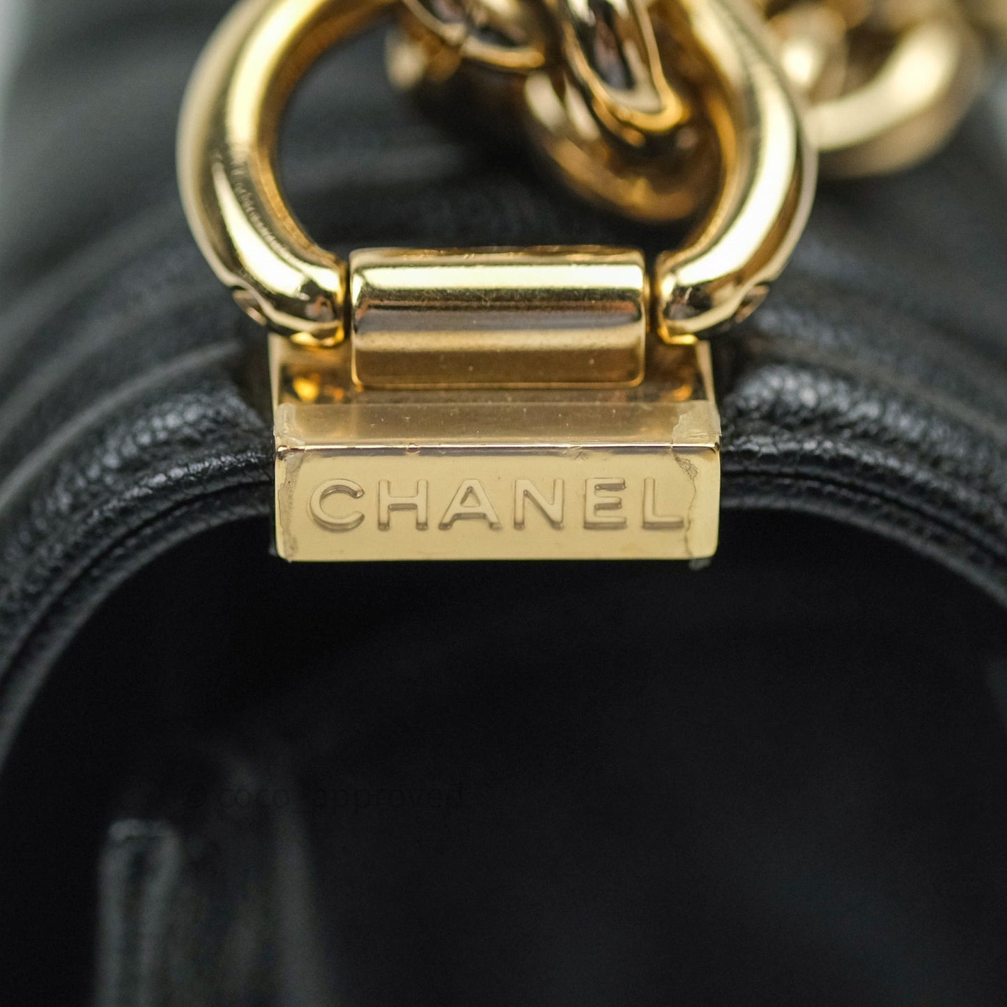 Chanel Boy Chevron Medium Black Caviar Gold Hardware