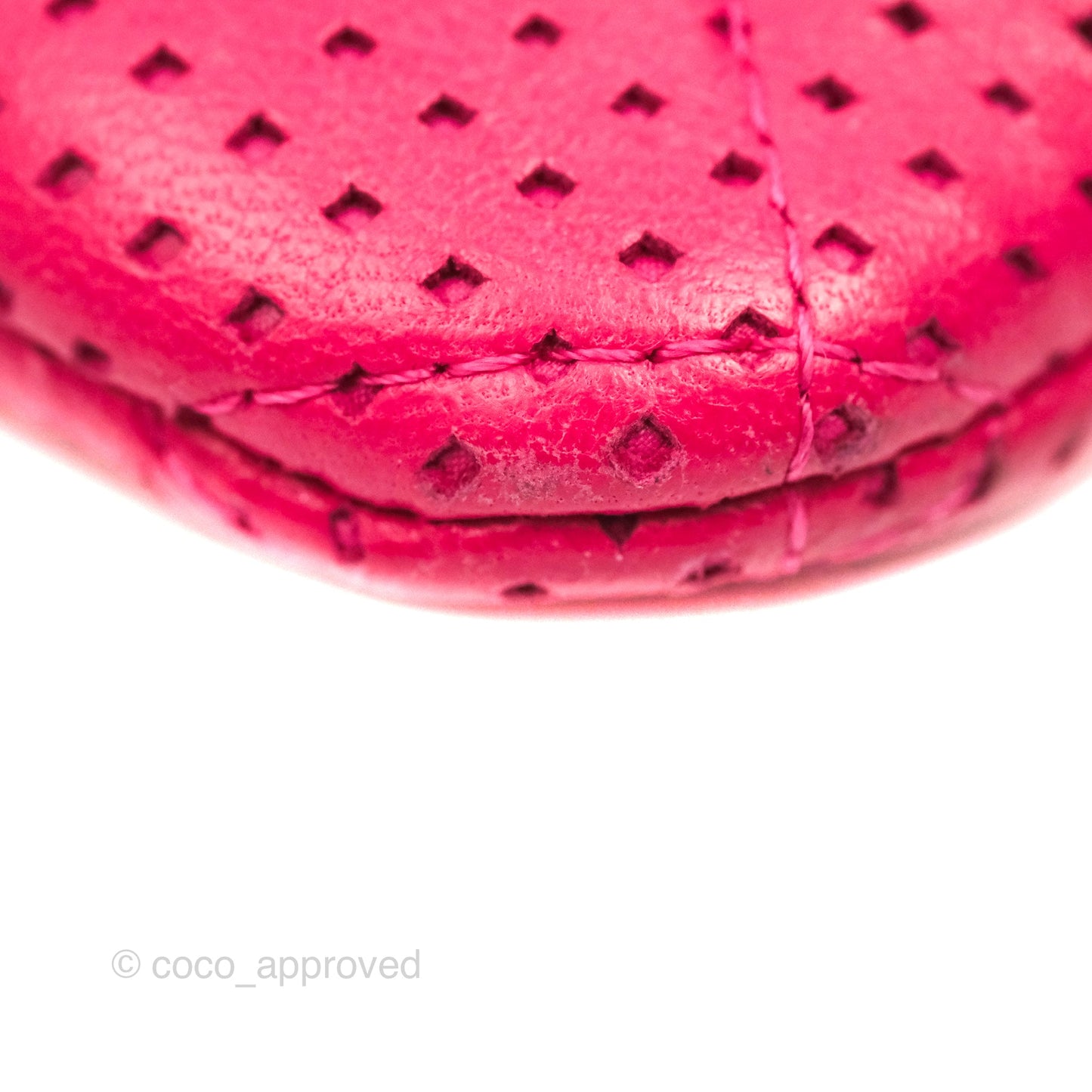 Chanel Quilted O Case Dark Pink Lambskin Gun Metal