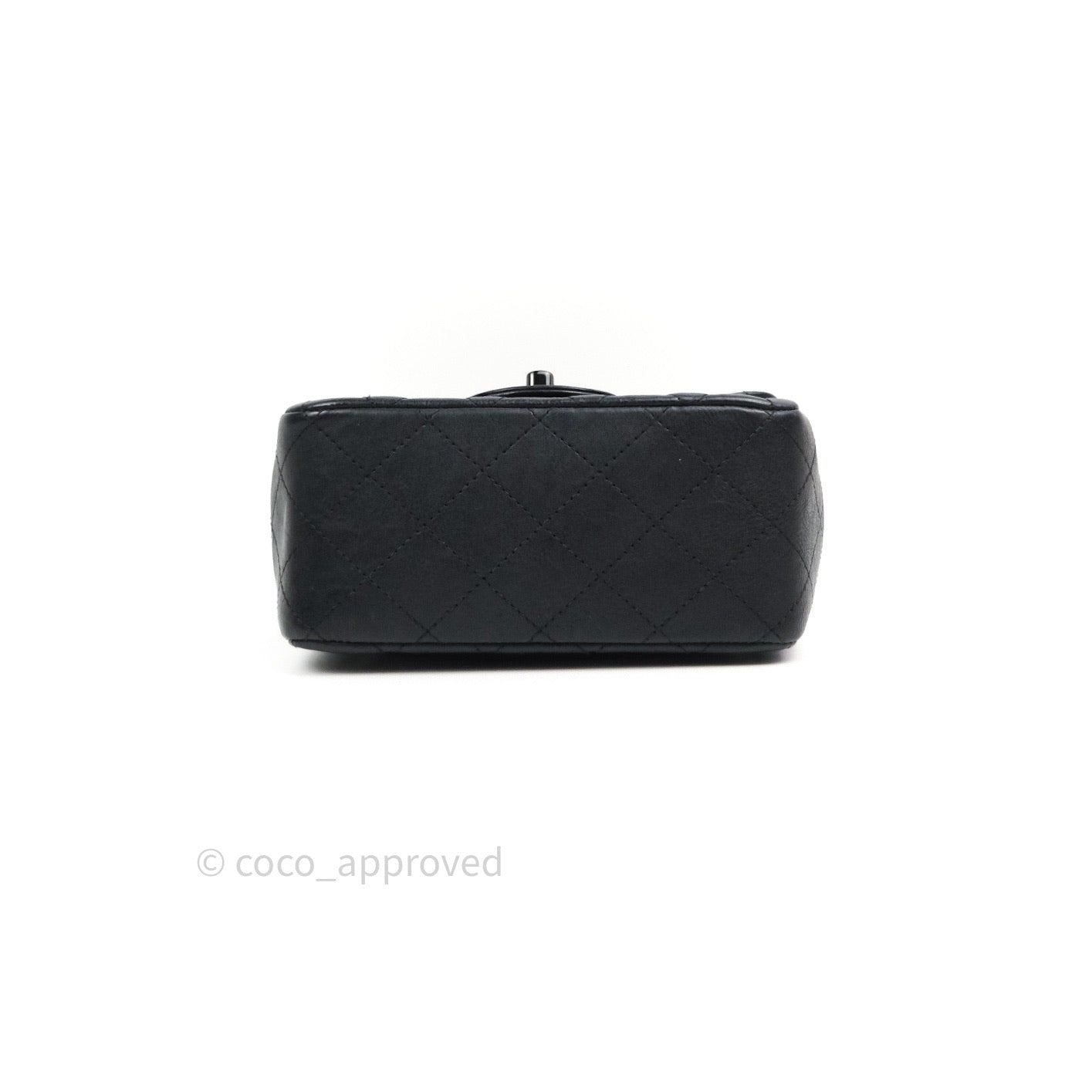 Chanel Quilted Mini Square Flap So Black Crumpled Calfskin