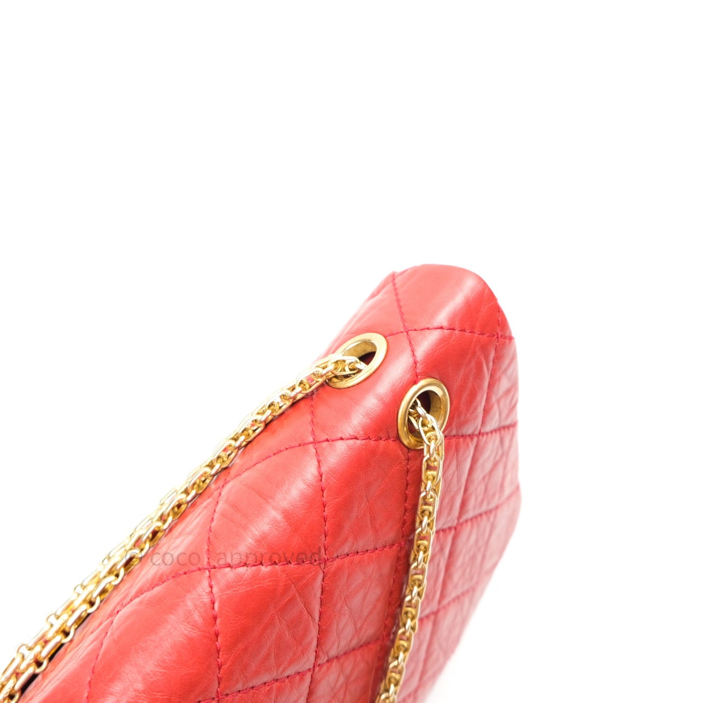 Chanel Reissue Quilted Aged Calfskin Coral Red Ruthenium Hardware 227