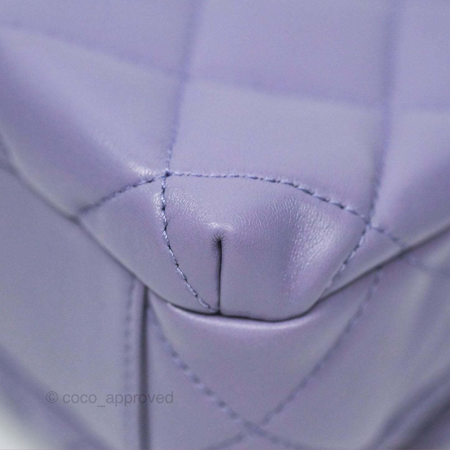 Chanel Crystal Pearl Chain Mini Flap Bag Purple Lambskin Aged Gold Hardware