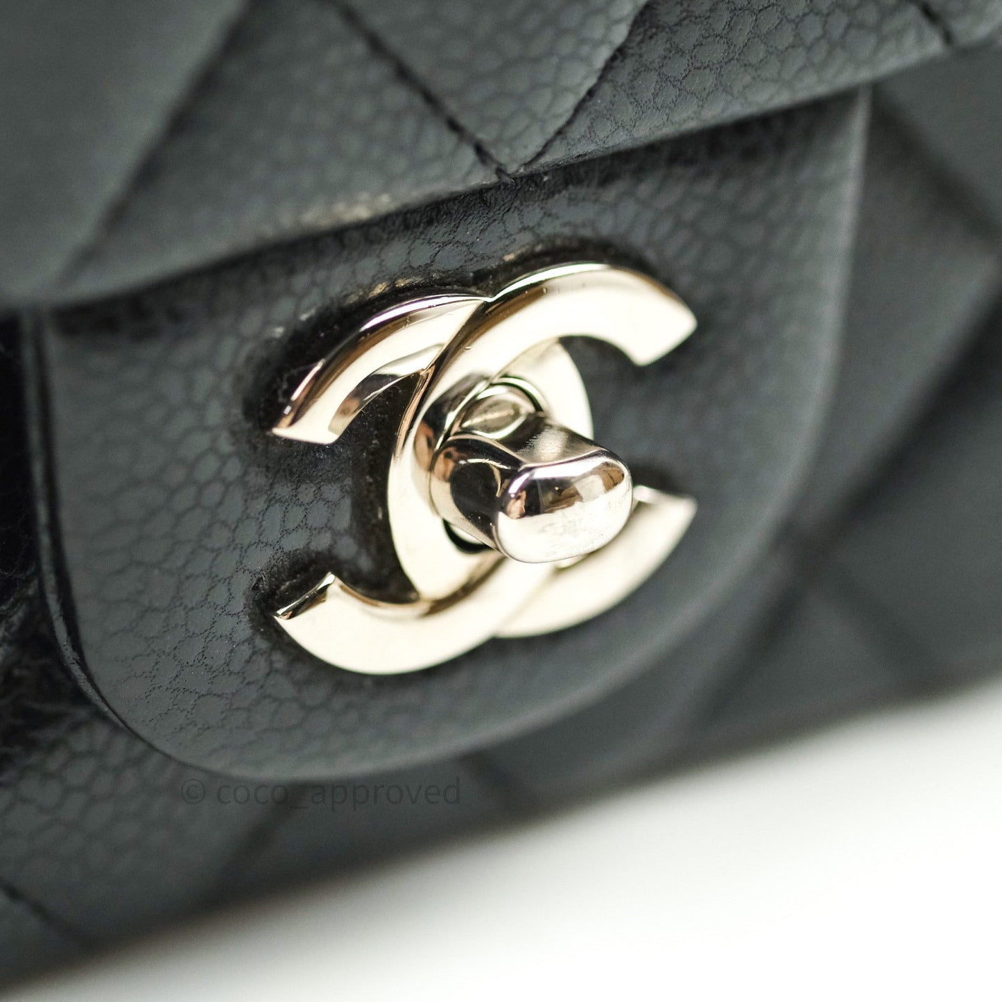 Chanel Quilted Mini Rectangular Black Caviar Silver Hardware