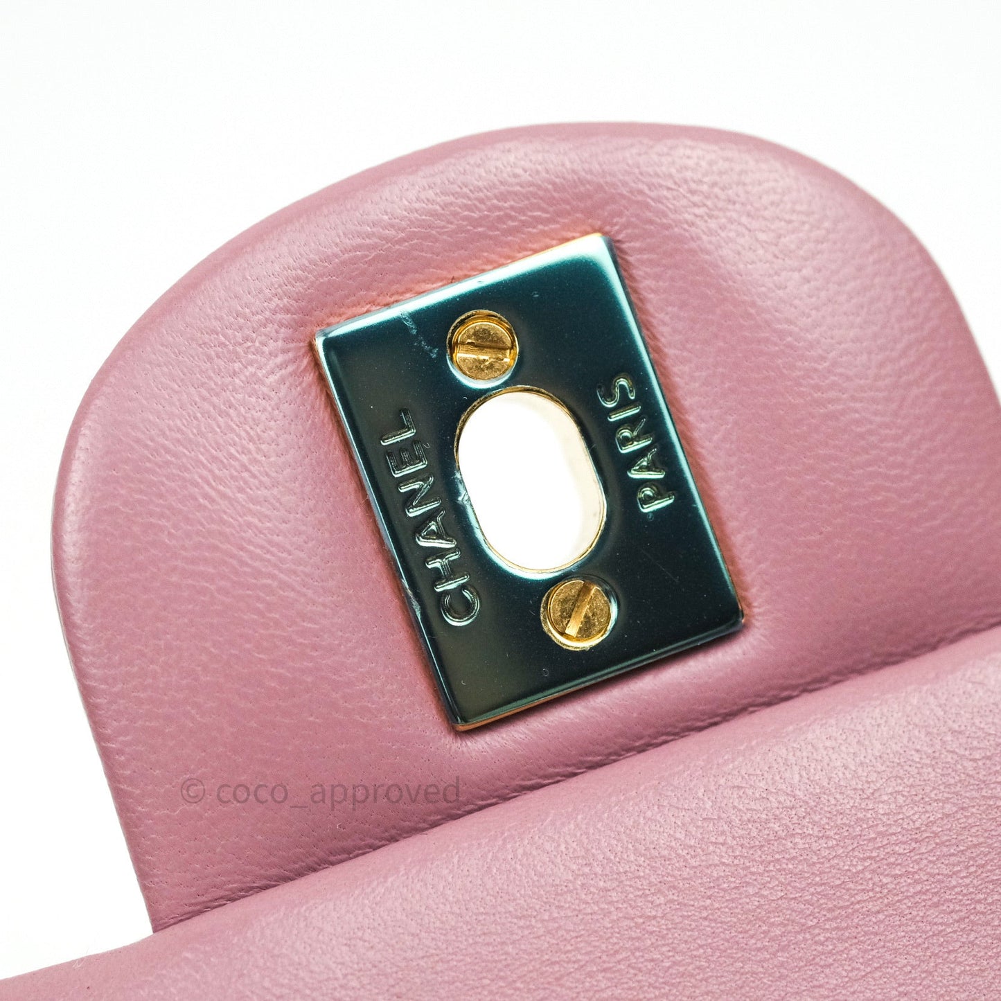 Chanel Quilted Mini Rectangular Pink Lambskin Gold Hardware