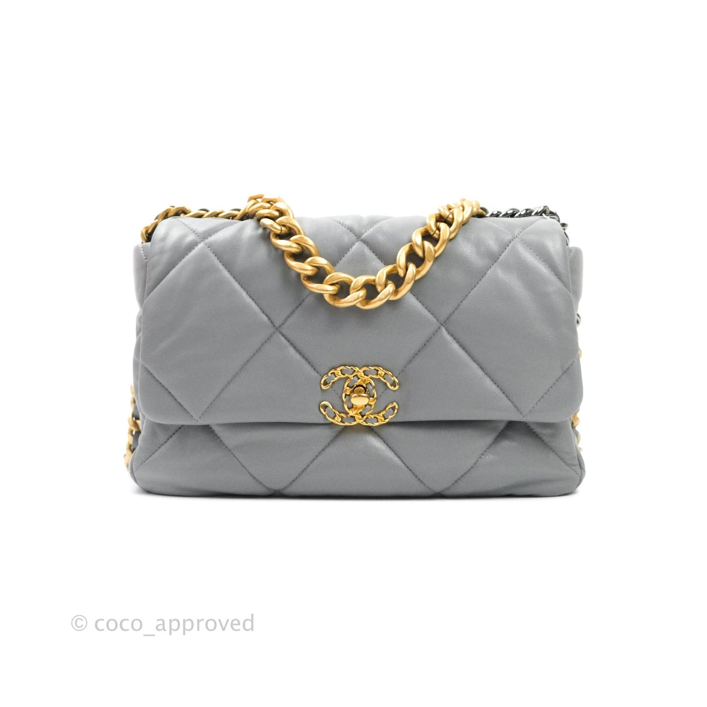 Chanel 19 Medium Grey Mixed Hardware Lambskin