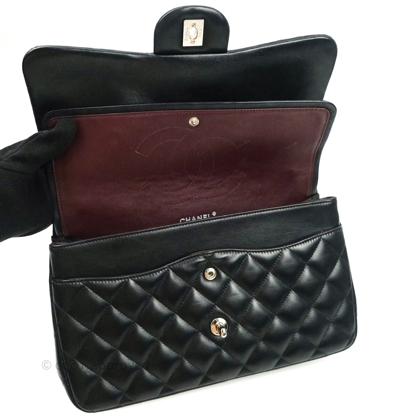 Chanel Jumbo Double Flap Black Lambskin Silver Hardware⁣⁣