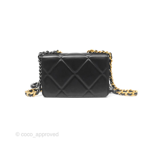 Chanel 19 Wallet on Chain WOC Black Mixed Hardware