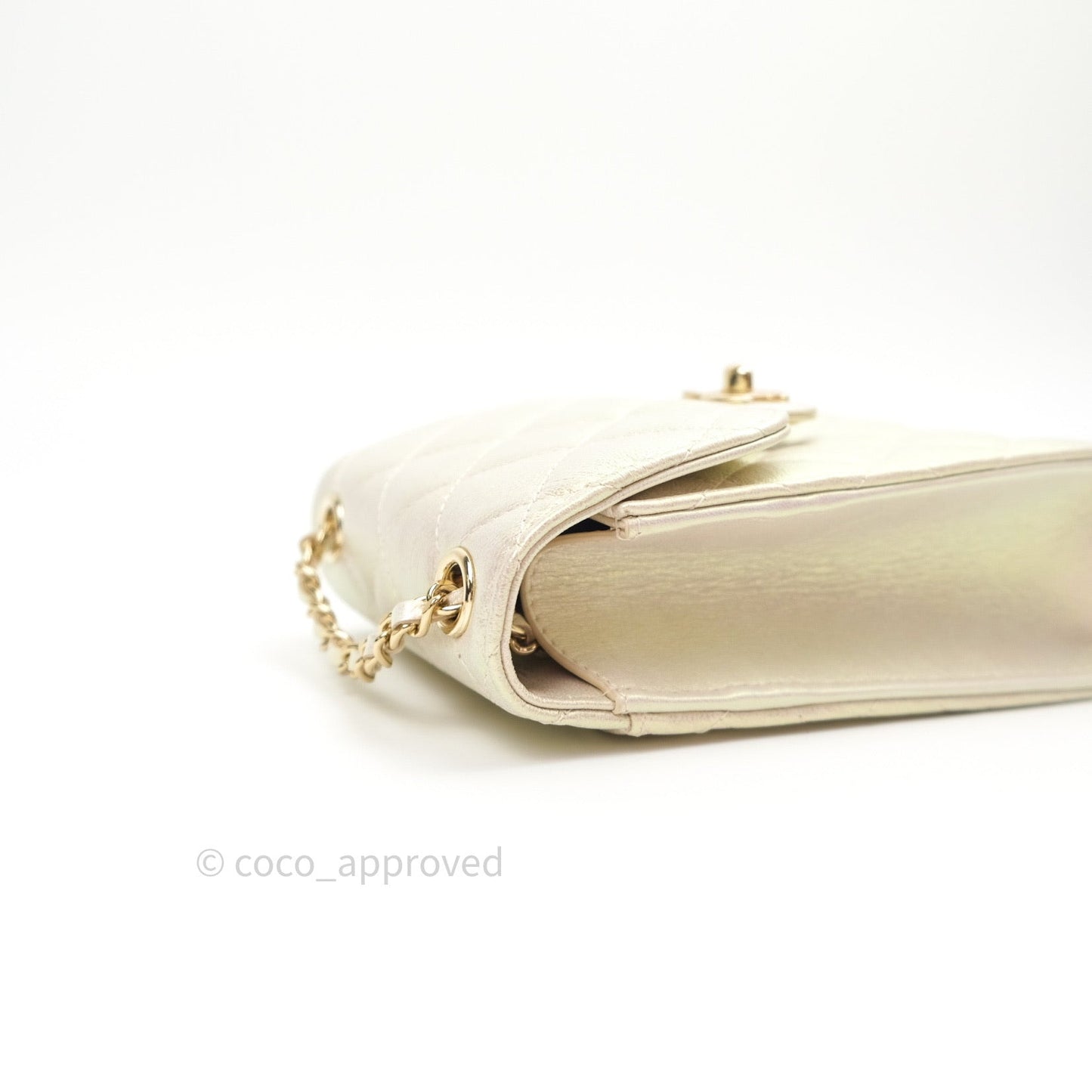 Chanel Classic Ivory Iridescent Gold Hardware Phone Holder