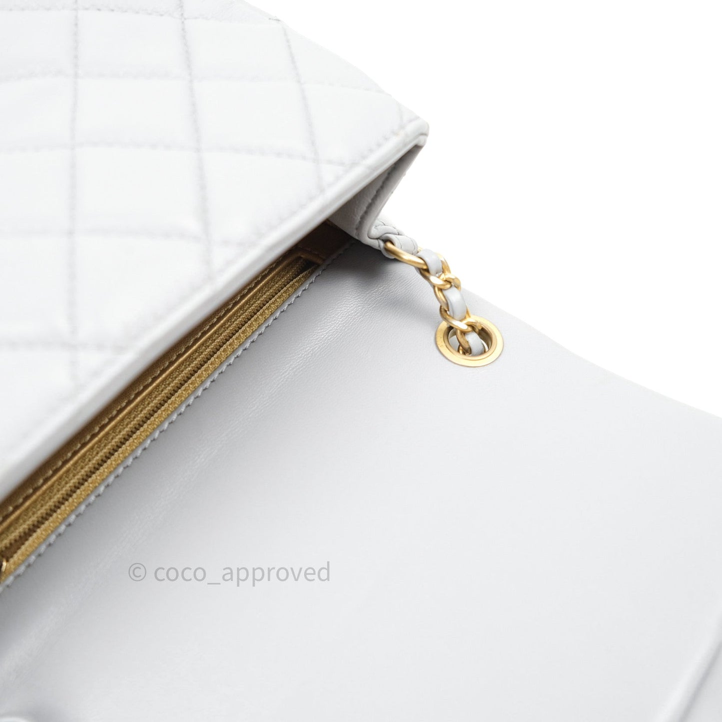 Chanel Mini Square Pearl Crush Quilted Grey Lambskin Gold Hardware