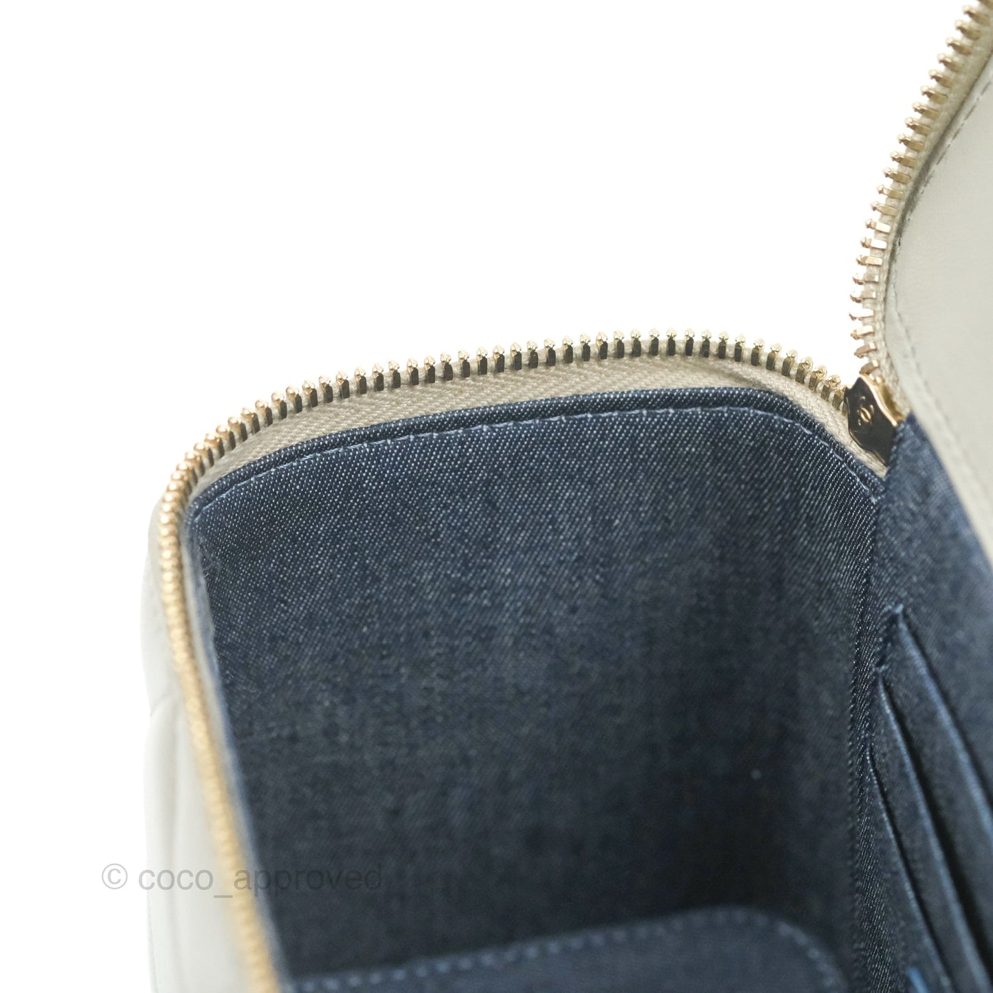 Chanel Vanity with Resin Chain Grey Lambskin Gold Hardware