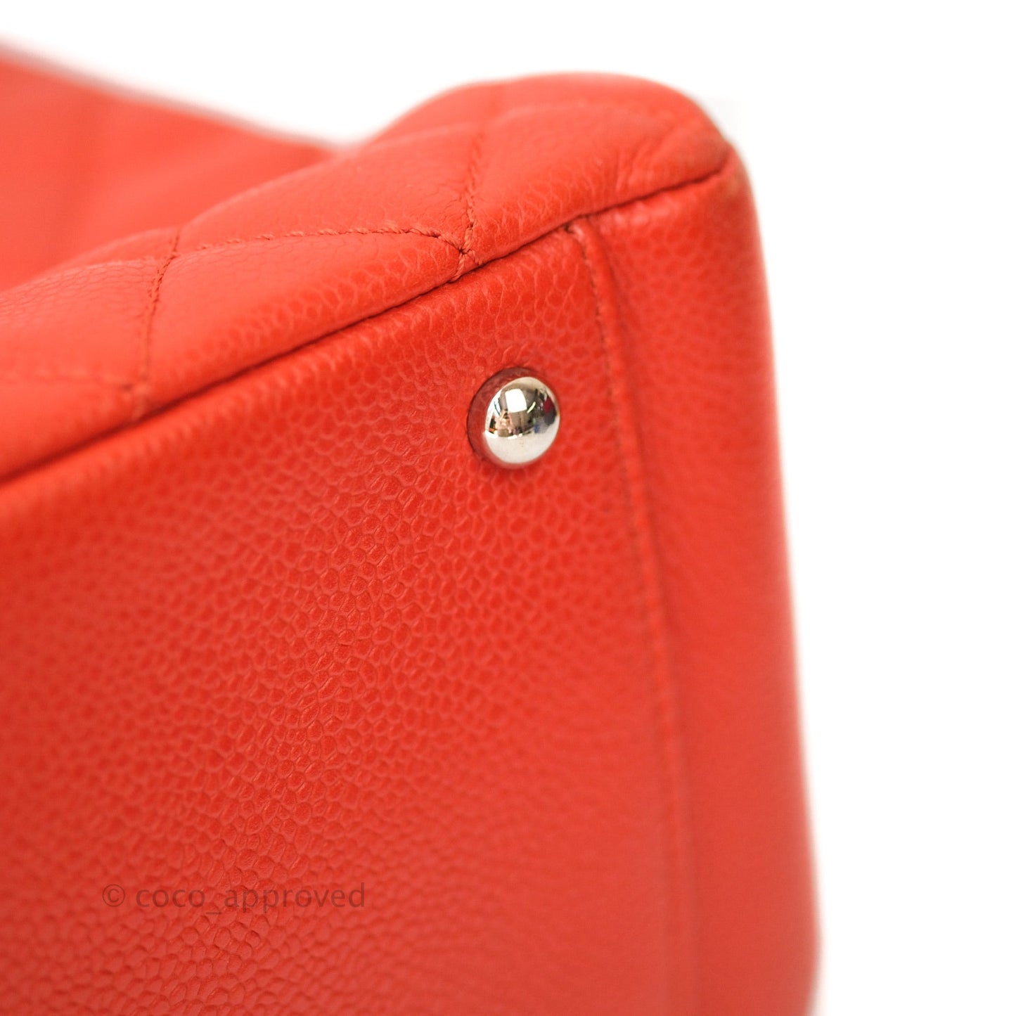 Chanel XL Grand Shopping Tote GST Red Caviar Silver Hardware