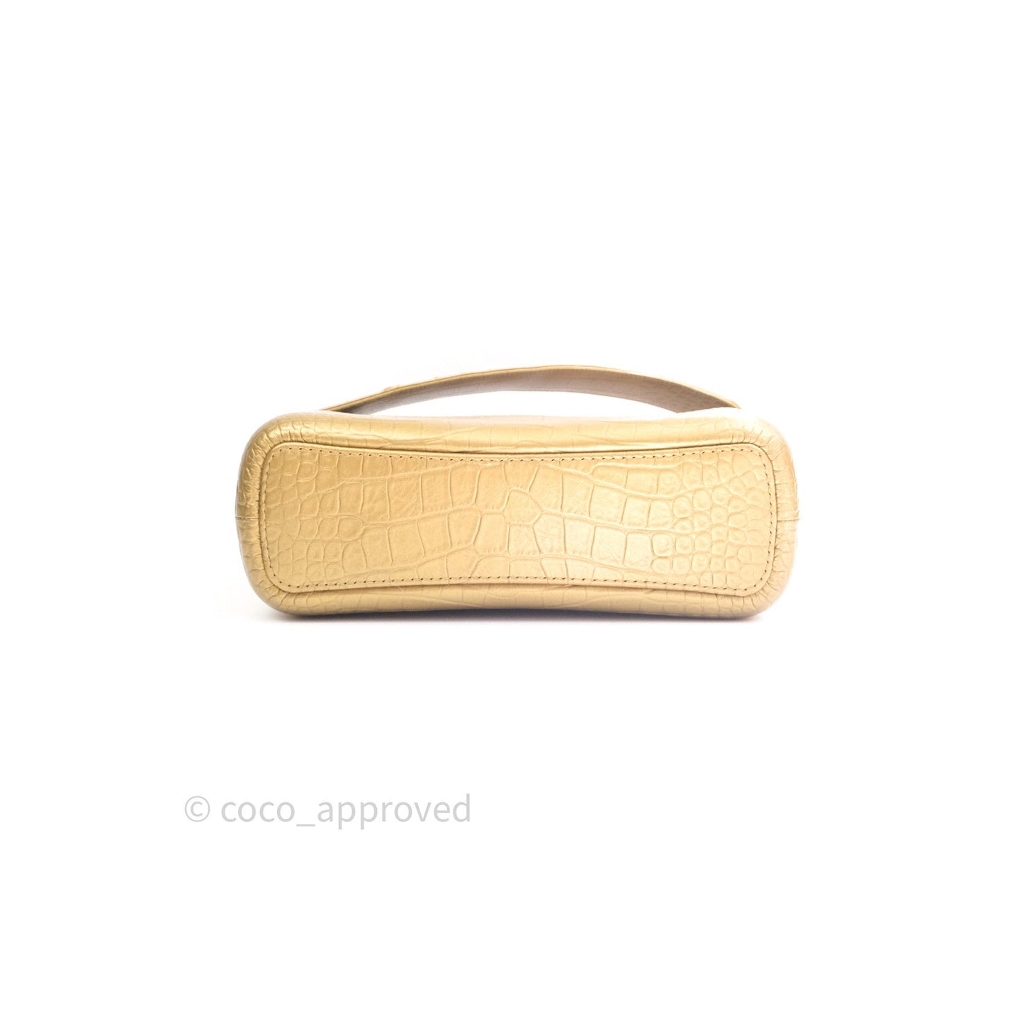 Chanel Crocodile Embossed Calfskin Medium Gabrielle Cocodile Hobo Gold