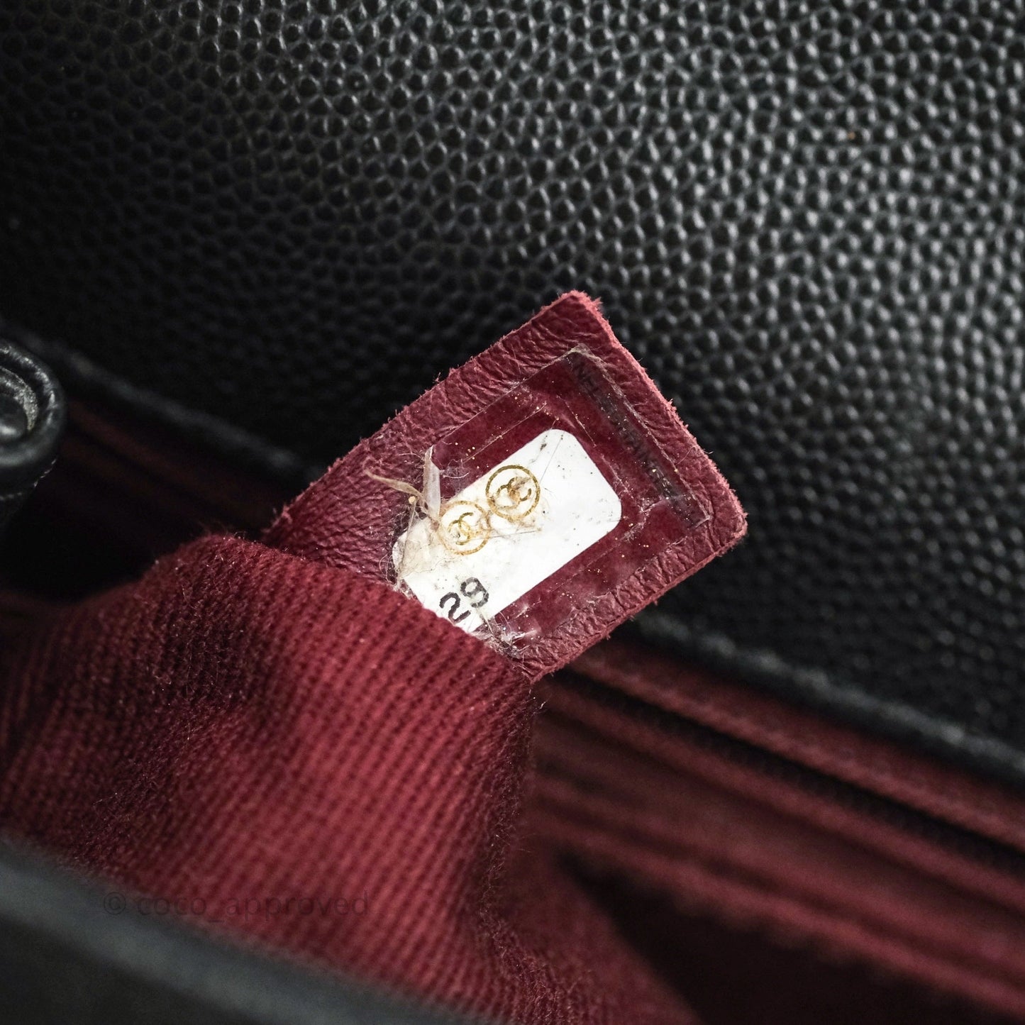 Chanel Mini Coco Handle Chevron Black Caviar Gold Hardware
