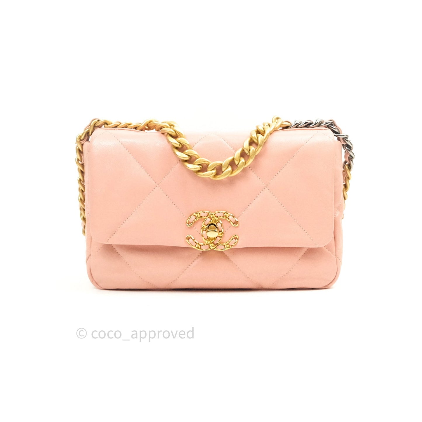 Chanel 19 Small Goatskin Rose Pink Mixed Hardware